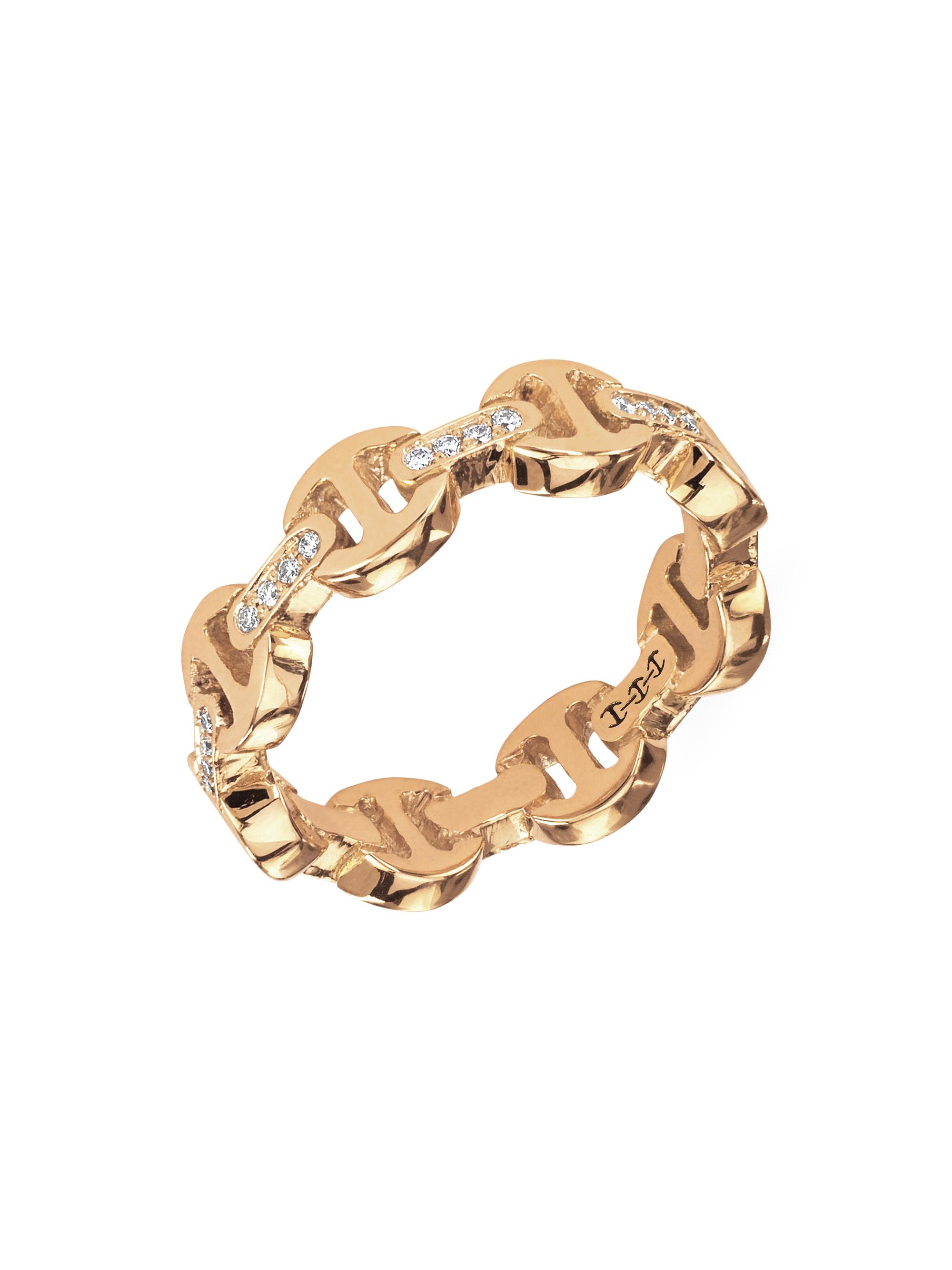 Hoorsenbuhs Women's Dame Tri-Link 18K Yellow Gold & Diamond Ring - Gold