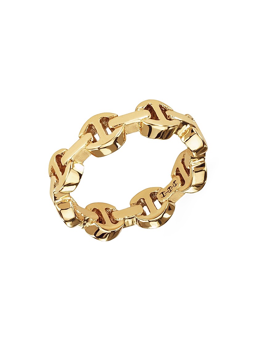 Shop Hoorsenbuhs Dame Tri-Link 18K Yellow Gold Ring | Saks Shop Hoorsenbuhs Dame Tri-Link 18K Yellow Gold Ring | Saks