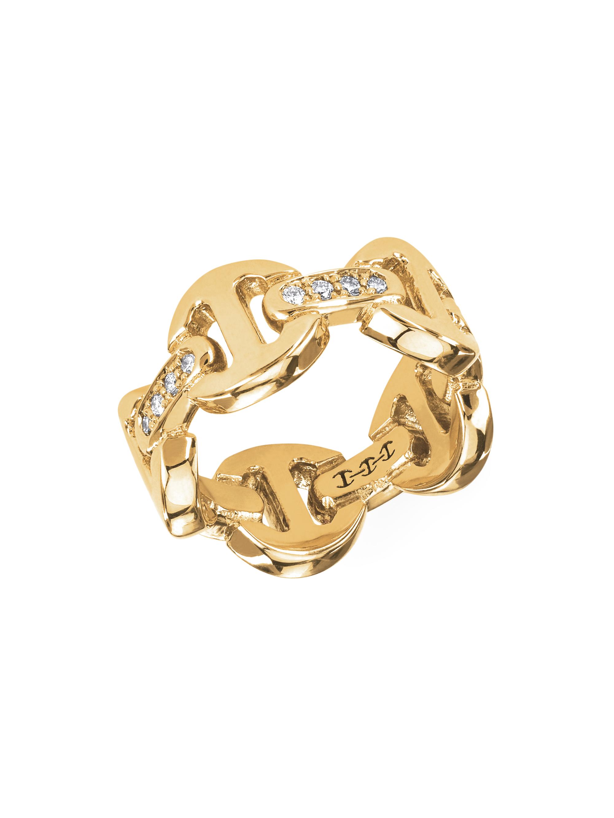 Hoorsenbuhs Women's Dame Tri-Link 18K Yellow Gold & Diamond Ring - Gold
