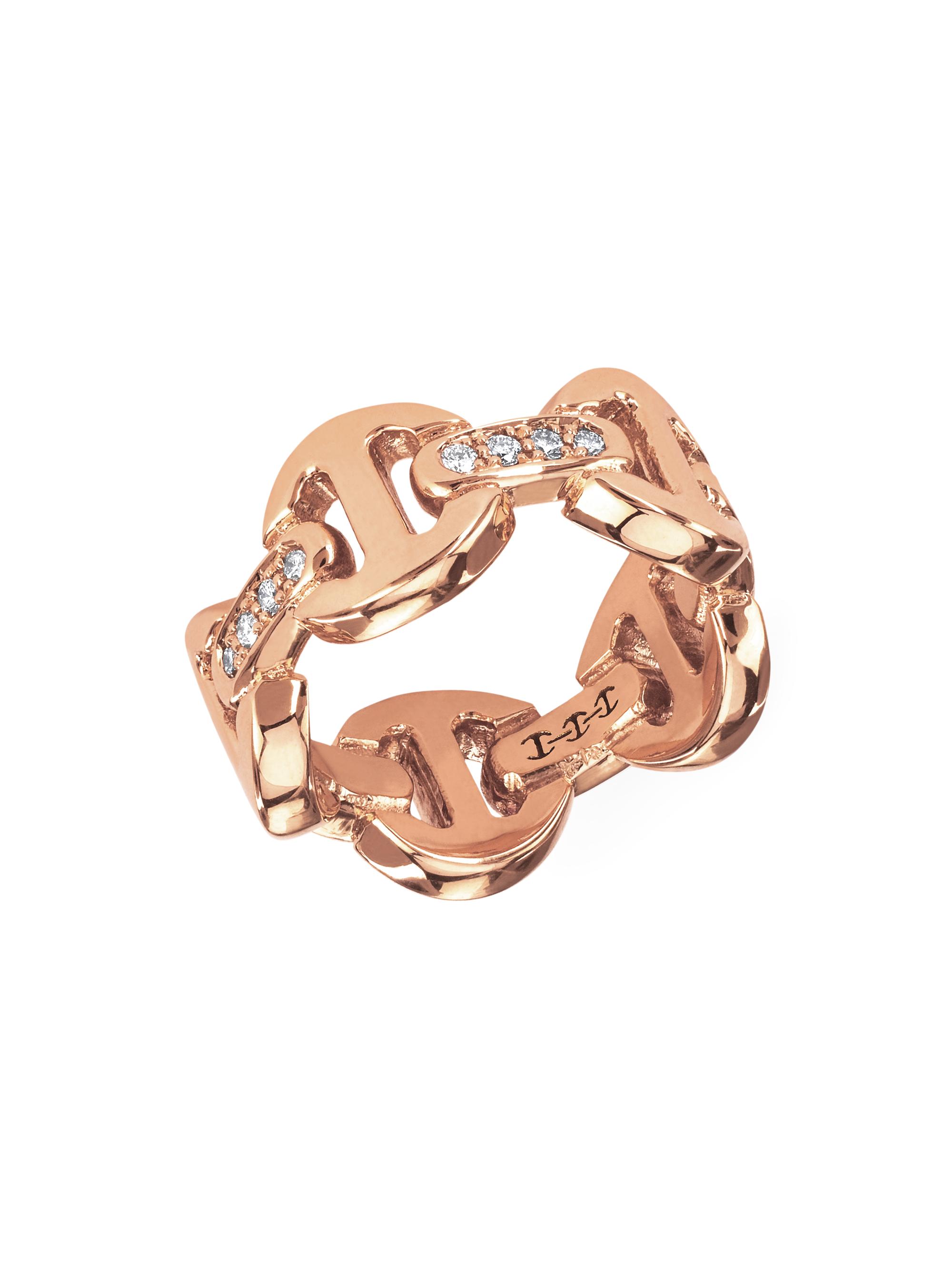 Hoorsenbuhs Women's Dame Tri-Link 18K Rose Gold & Diamond Ring - Rose Gold