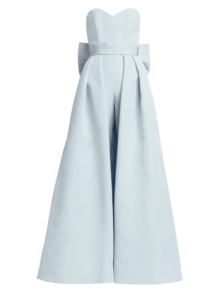 Alexia María Silk Faille Bow Back Convertible Skirt Jumpsuit