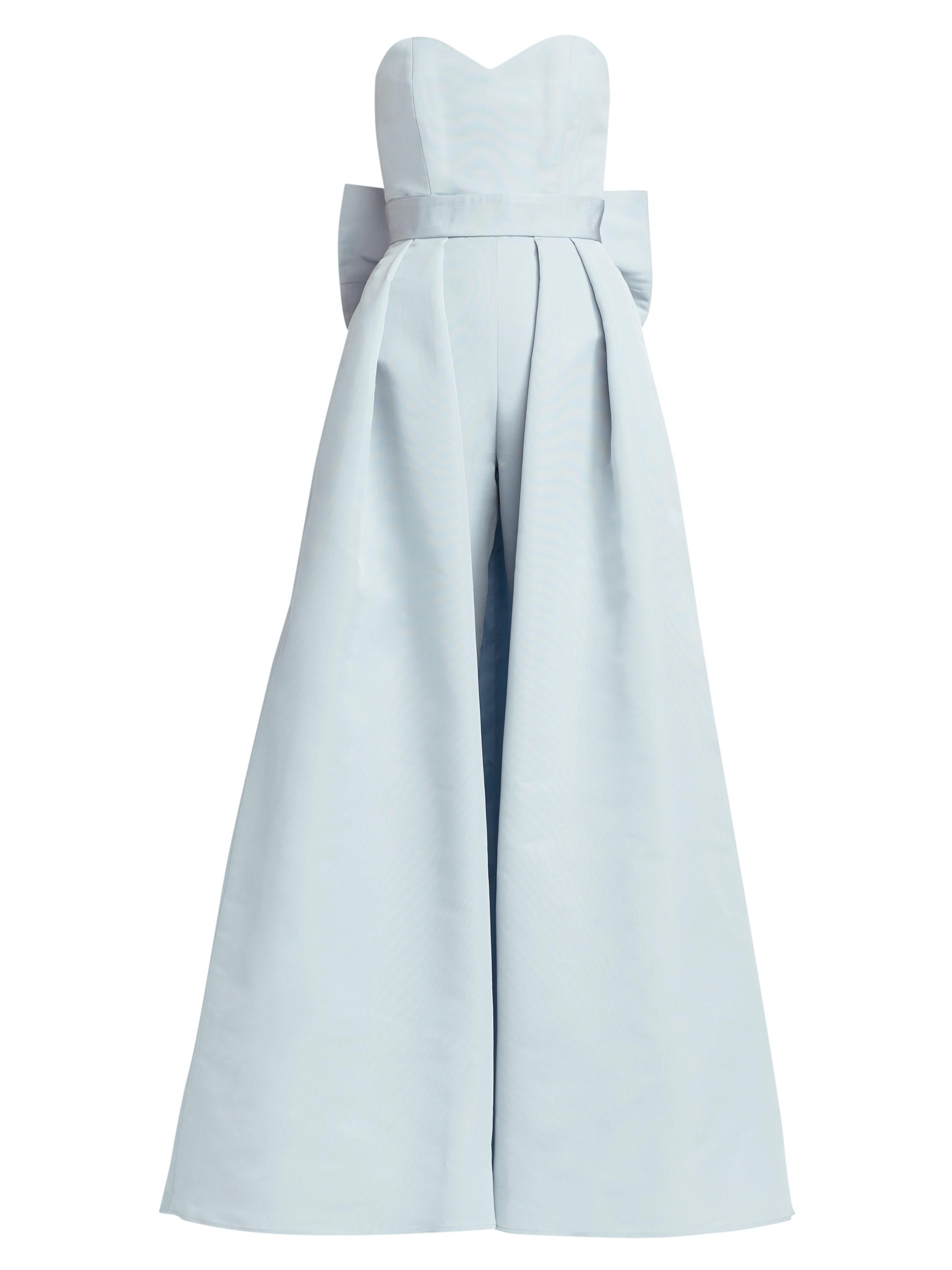 Alexia María Silk Faille Bow Back Convertible Skirt Jumpsuit