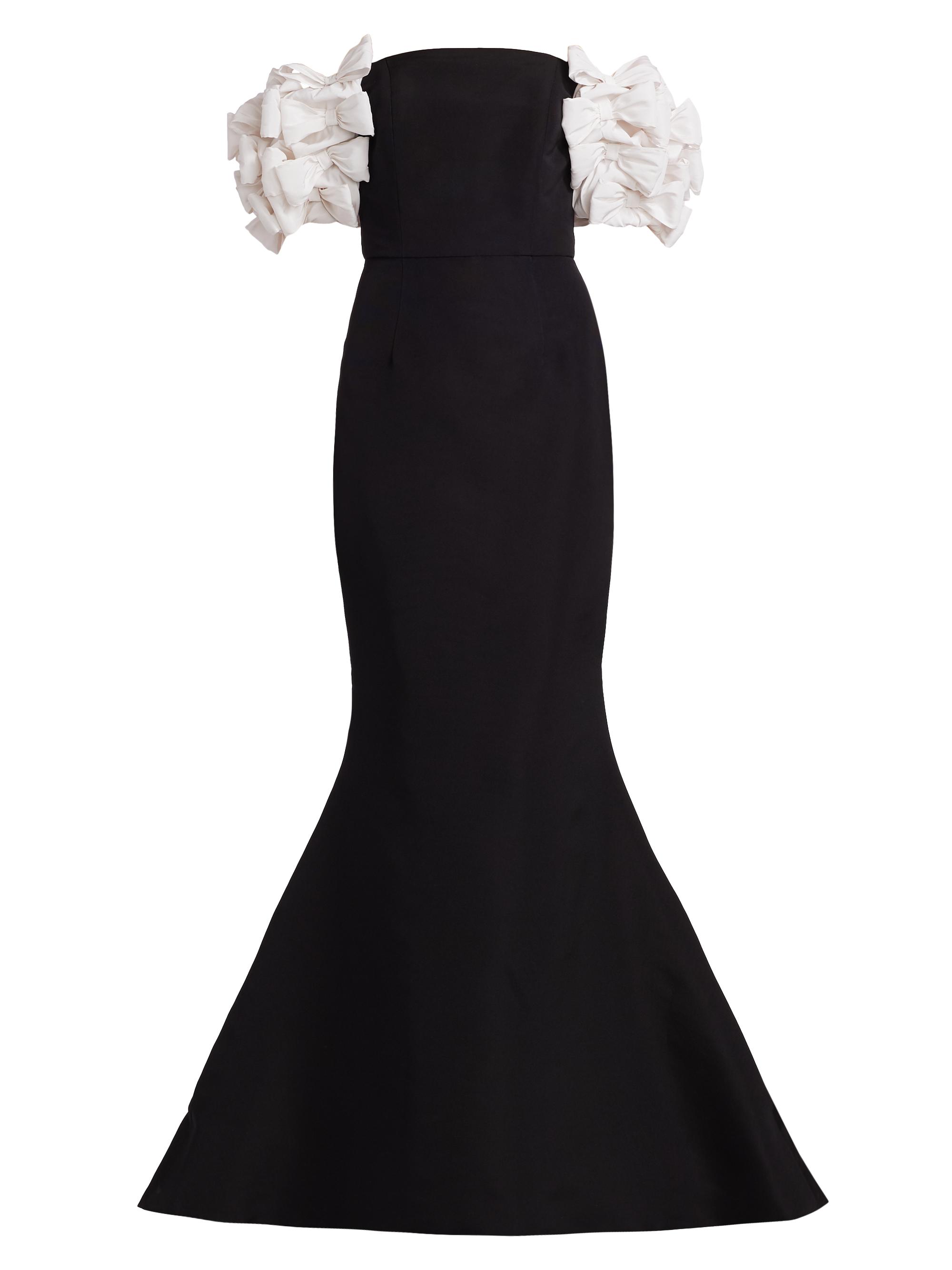 Alexia María Women's Cornelia Trumpet Silk Gown - Black White