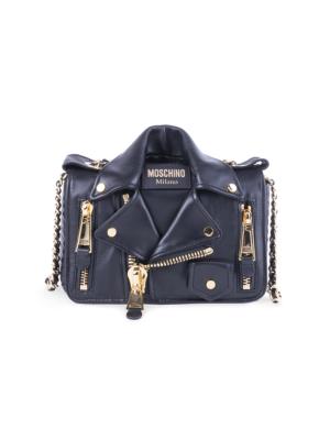 Moschino mini Biker leather bag - Black