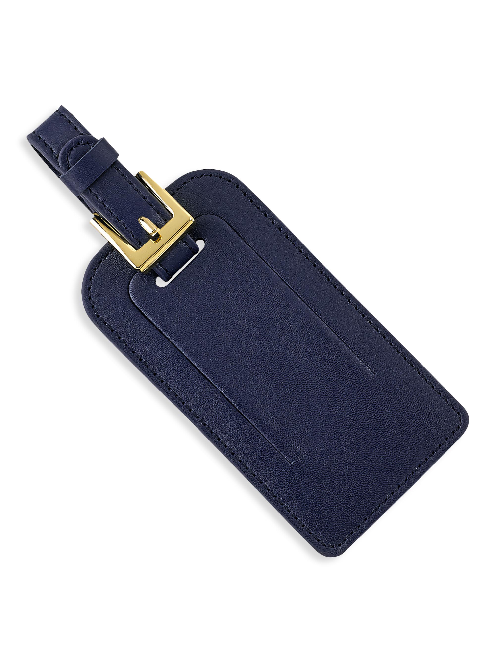 Graphic Image Leather Luggage Tag - Blue