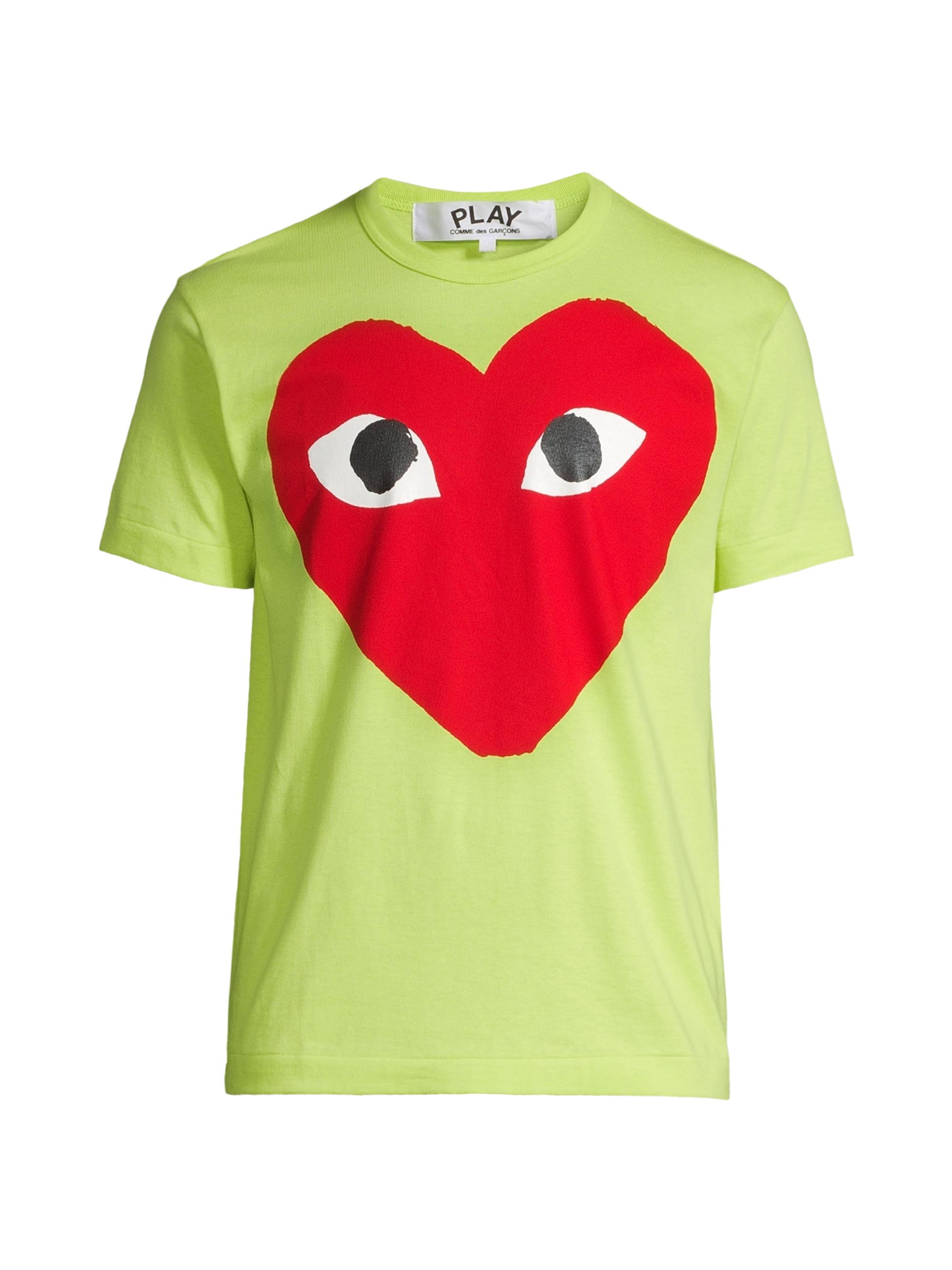 Comme des Garçons PLAY Men's Large Center Heart Graphic T-Shirt - Green | Thumbnail 7