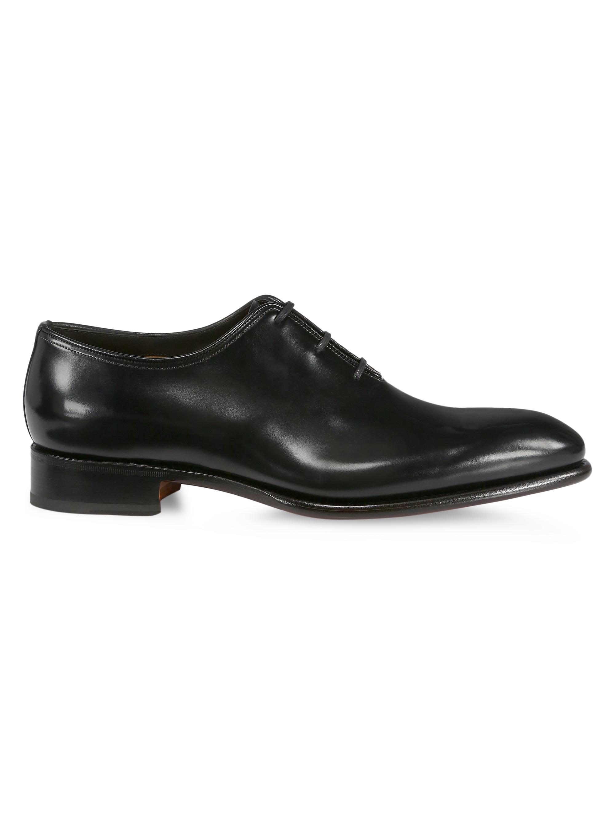 Santoni Men's People Leather Oxford Shoes - Black