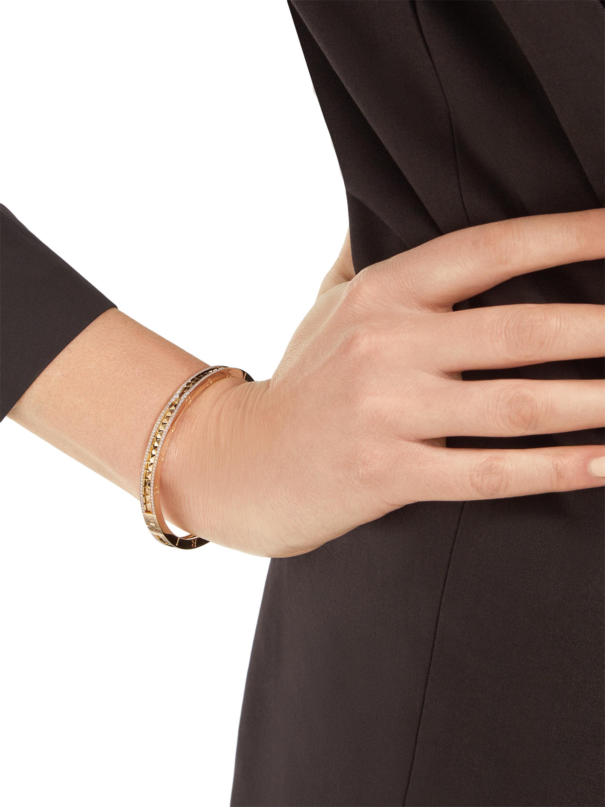 BVLGARI B.zero1 Rock 18K Yellow Gold & Diamond Hinged Bangle