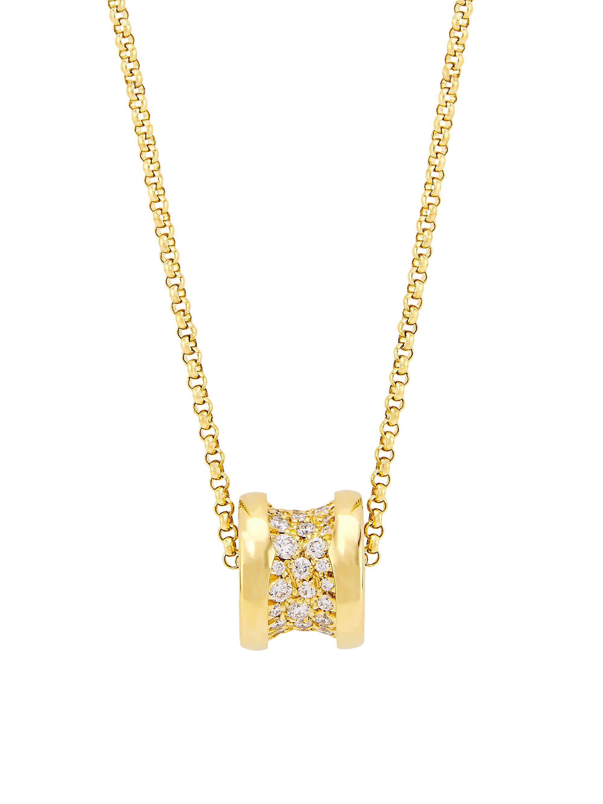 BVLGARI Women's B. zero1 18K Yellow Gold & Diamond Pendant Necklace - Gold