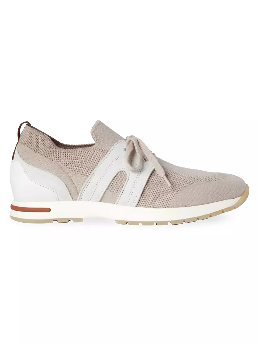 LORO PIANA Flexy Lady wool, leather and suede sneakers