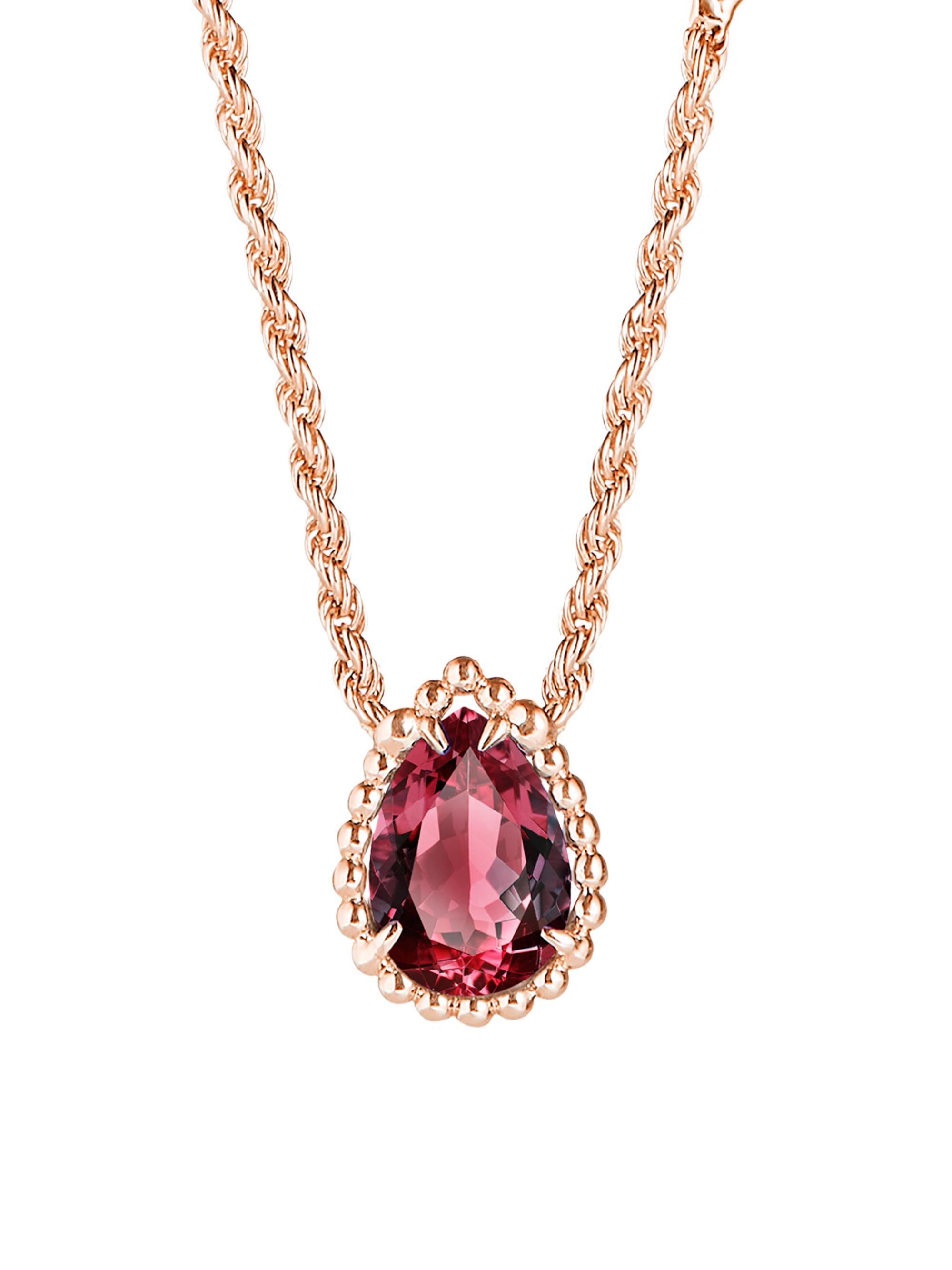Boucheron Women's Serpent Bohème 18K Rose Gold, Rhodolite Garnet & Diamond Extra-Small Motif Necklace - Rose Gold