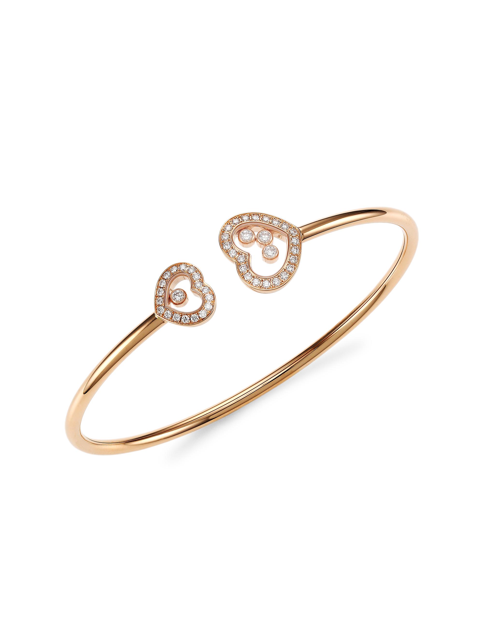 Chopard Women's Happy Diamonds 18K Rose Gold & Diamond Bangle