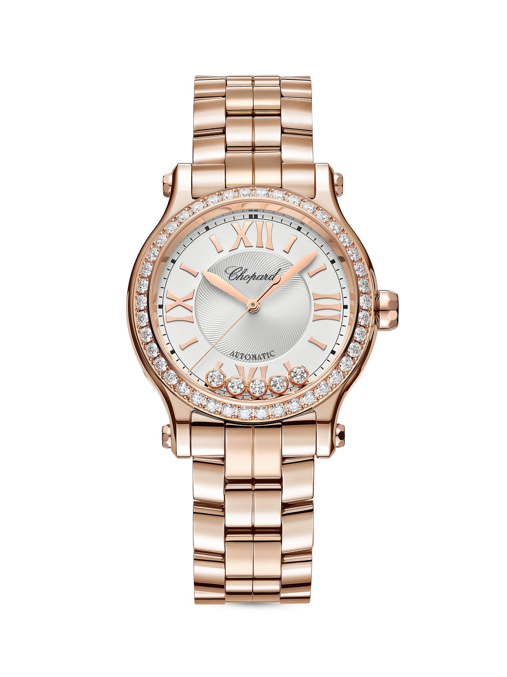 Chopard Women's Happy Sport 18K Rose Gold & 1.25 TCW Diamond Bracelet Watch/33MM