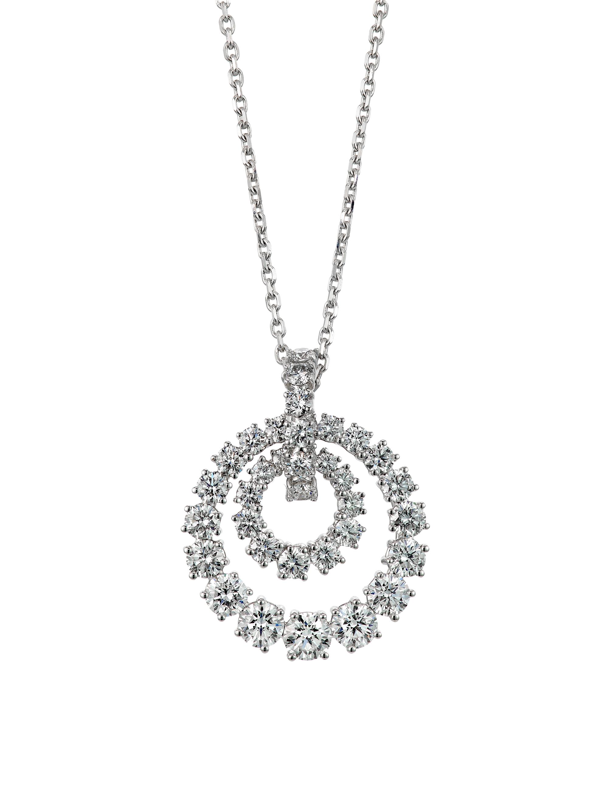 Chopard Women's L'Heure Du Diamant 18K White Gold & 3.24 TCW Diamond Concentric Circle Pendant Necklace - White Gold