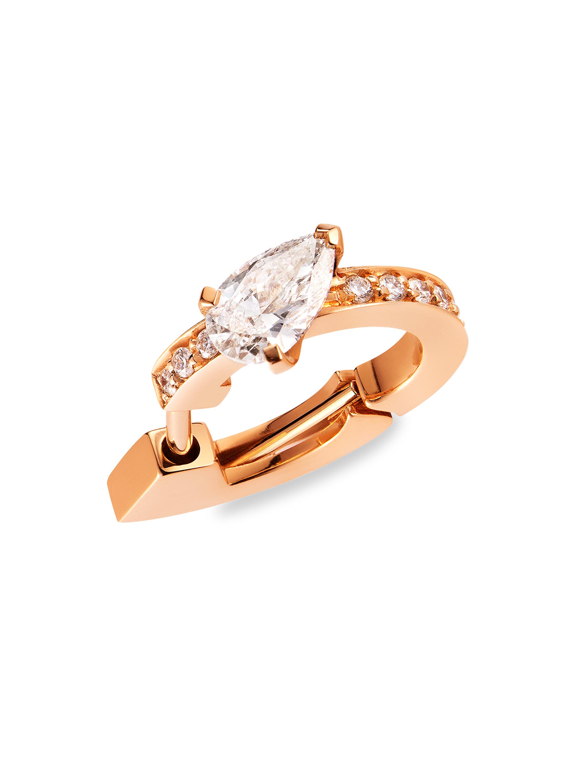 Repossi Women's Harvest 18K Rose Gold & 0.258 TCW Diamond Single Hoop Earring - Rose Gold