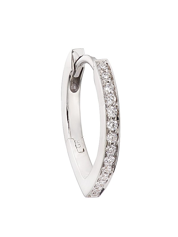 Shop Repossi Antifer 18K White Gold & Diamond Single Hoop Shop Repossi Antifer 18K White Gold & Diamond Single Hoop