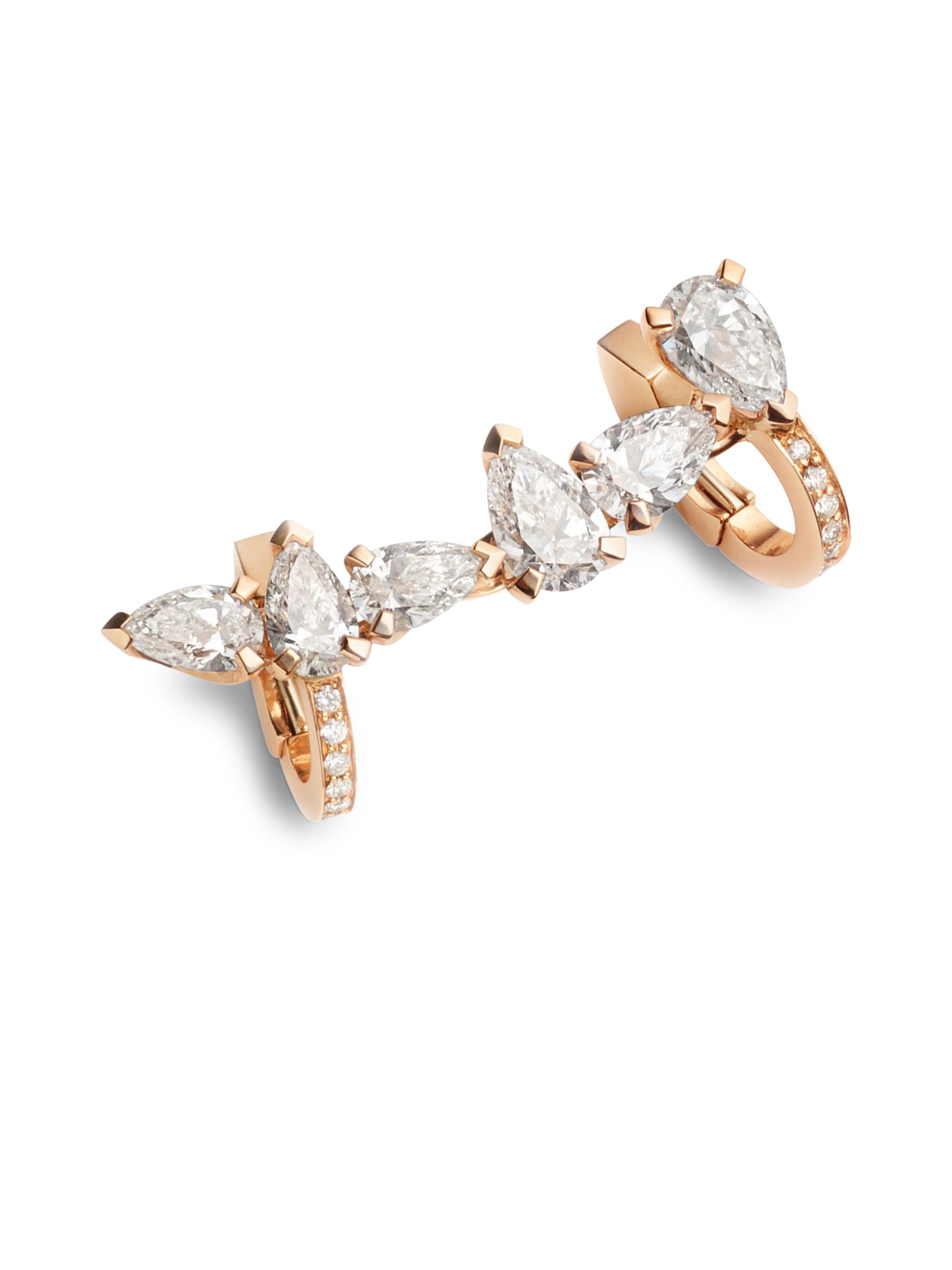 Repossi Women's Serti Sur Vide 18K Rose Gold & Diamond Single Right Ear Cuff - Rose Gold