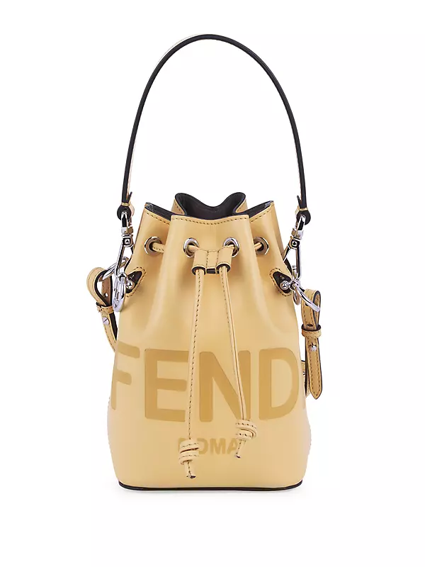Fendi Mon Trésor Mini Embossed Leather Bucket Bag