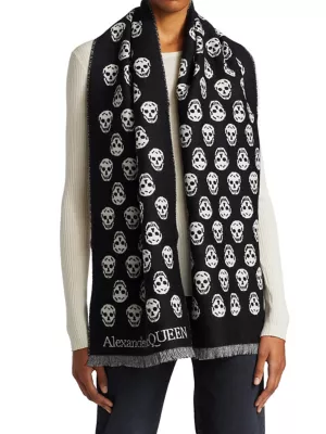 Shop Alexander McQueen Reversible Skull Wool Scarf | Saks Fifth Avenue