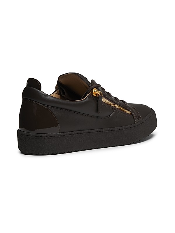 Shop Giuseppe Zanotti Briel Side Zip Leather Low-Top Shop Giuseppe Zanotti Briel Side Zip Leather Low-Top