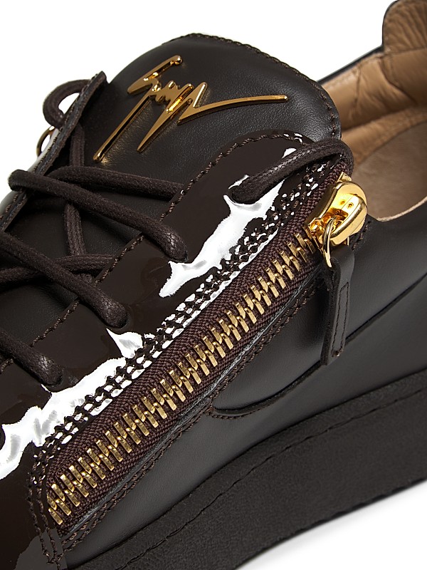 Shop Giuseppe Zanotti Briel Side Zip Leather Low-Top Shop Giuseppe Zanotti Briel Side Zip Leather Low-Top