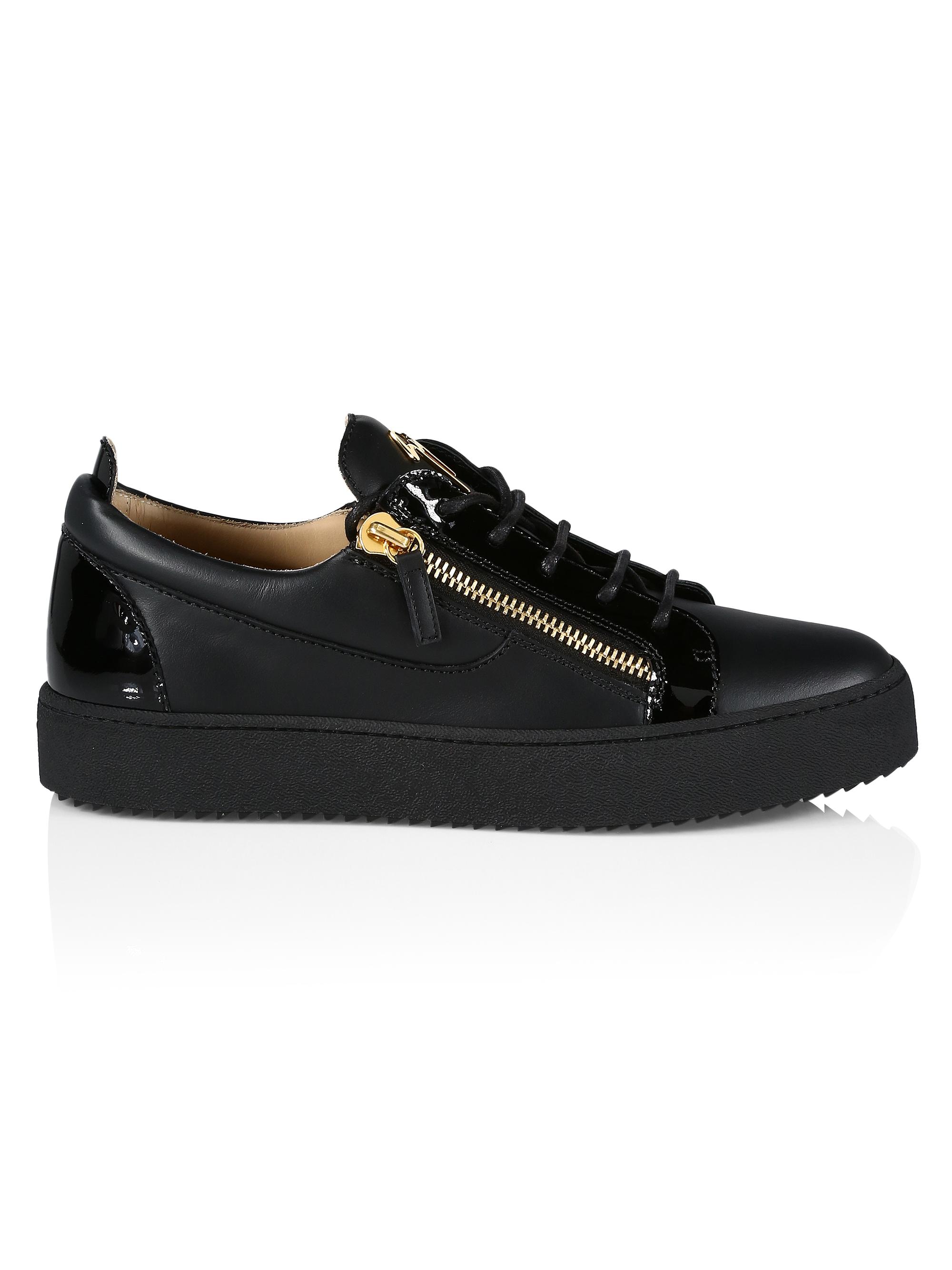 Giuseppe Zanotti Briel Side Zip Leather Low-Top Sneakers | Saks