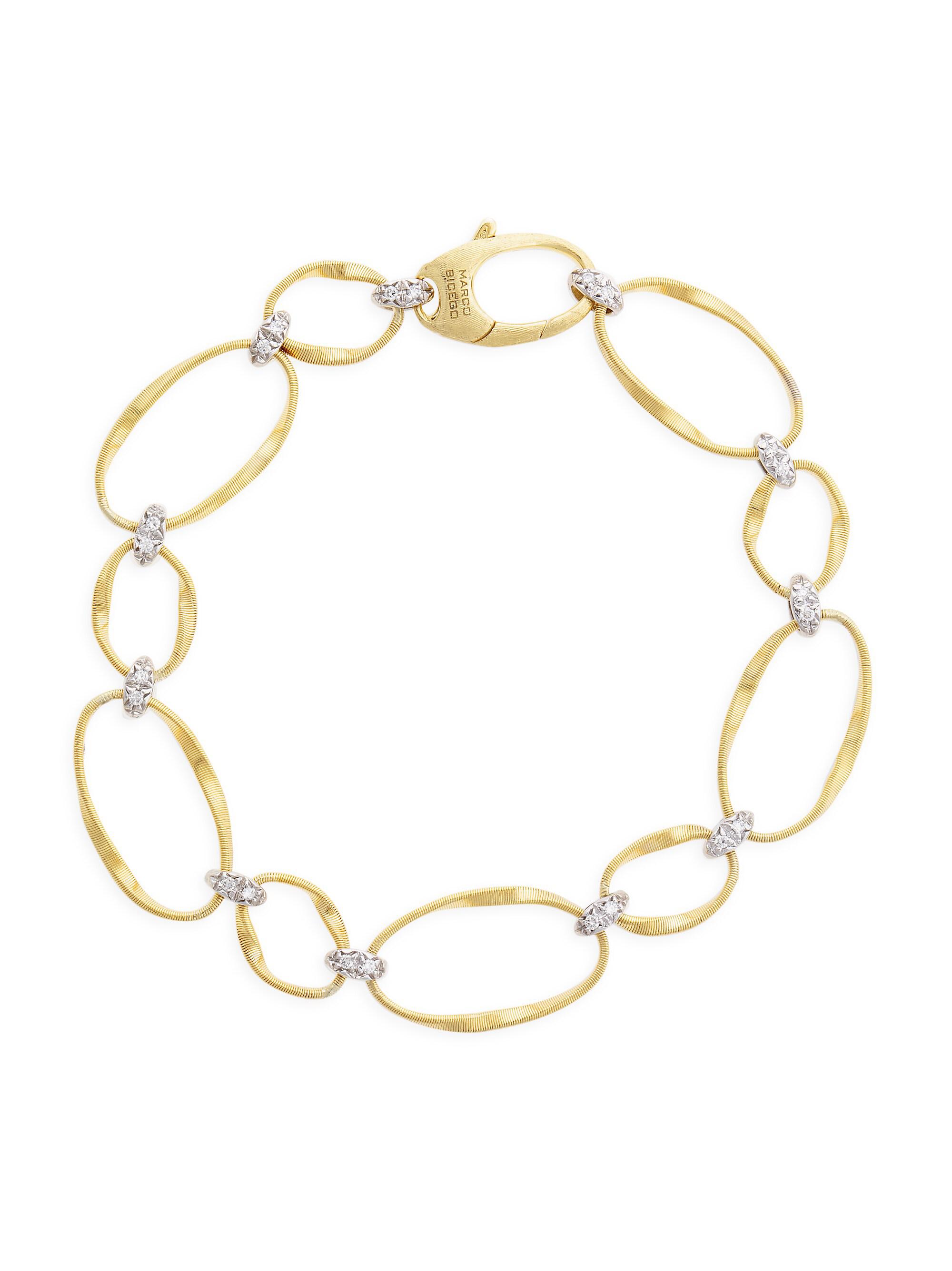 Marco Bicego Women's Marrakech Onde 18K Yellow Gold & Diamond Coil Link Bracelet - Gold