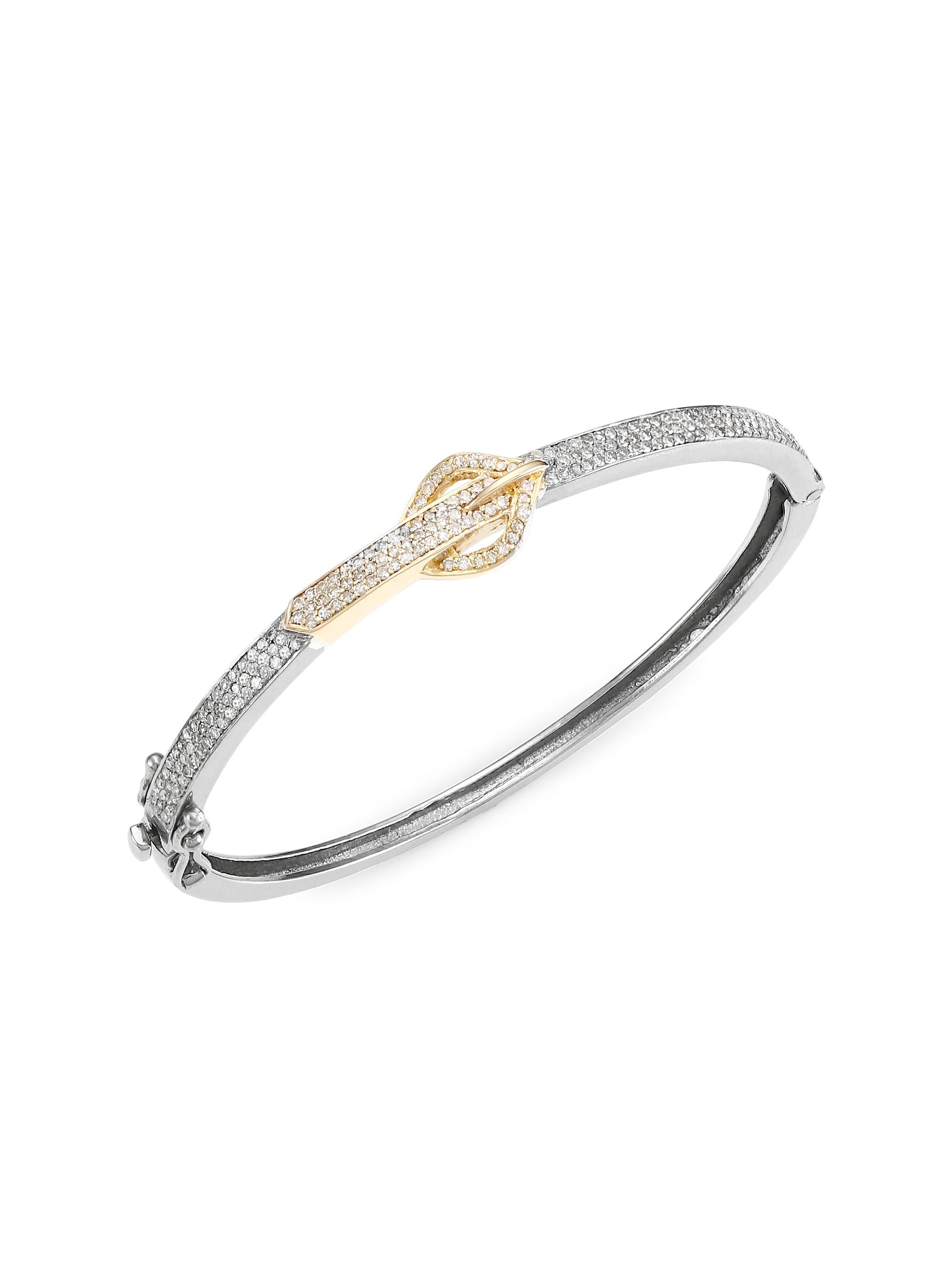 Nina Gilin Women's 14K Yellow Gold, Black Rhodium Silver & Diamond Buckle Bracelet - Gold