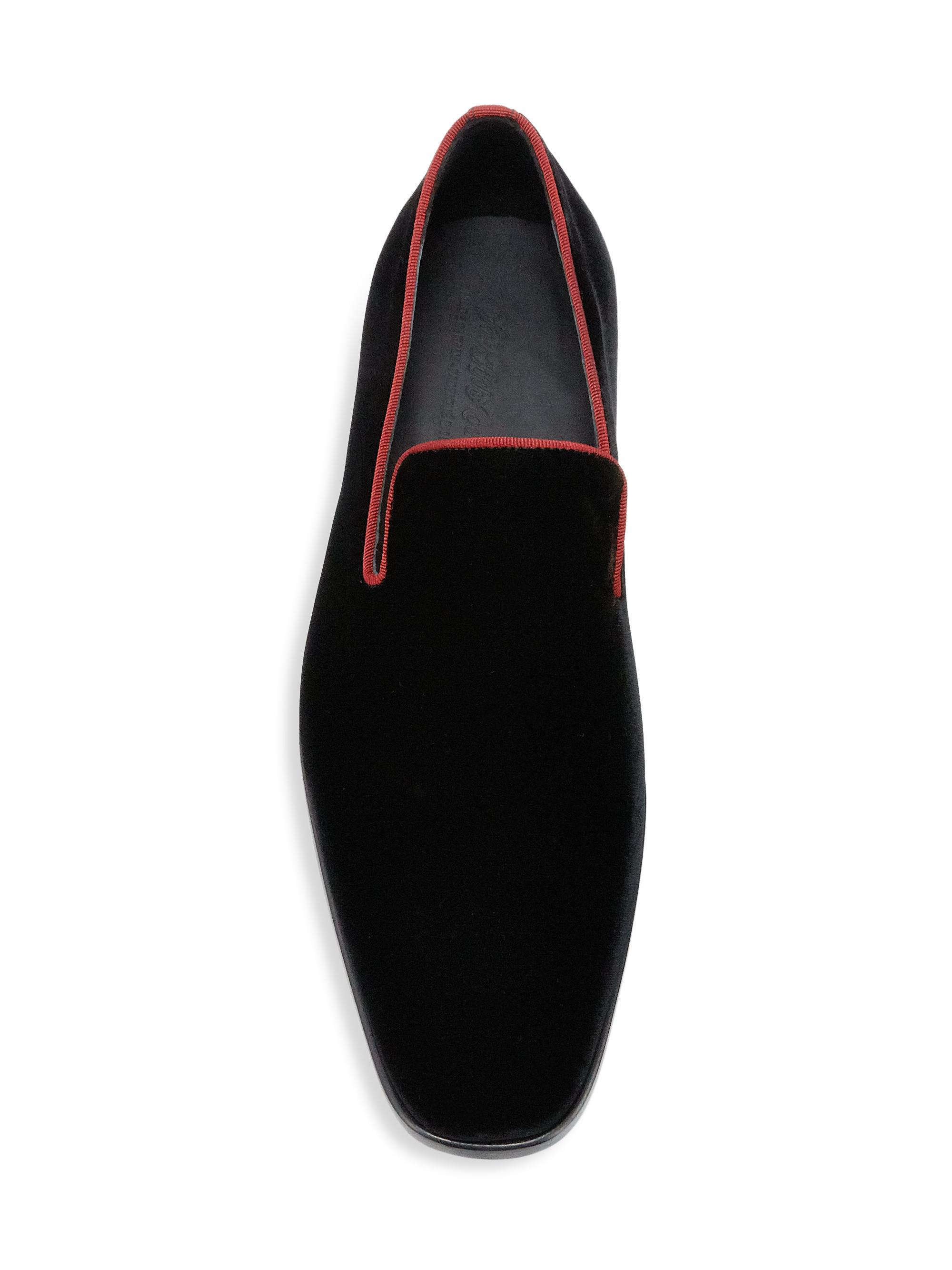 Saks Fifth Avenue COLLECTION Piping-Trim Velvet Loafers  display picture 1