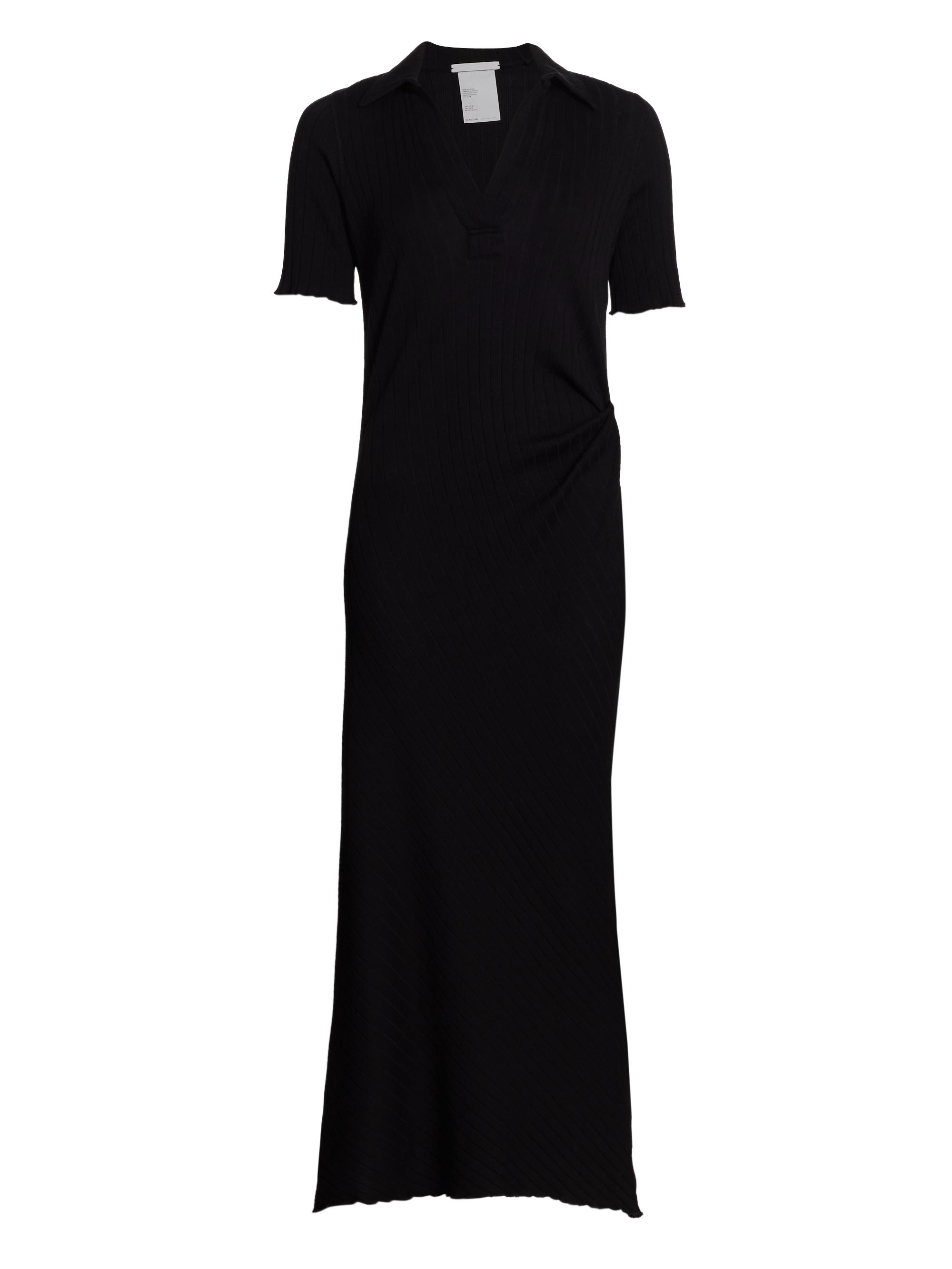 Helmut Lang Women's Retro Rib Polo Maxi Dress - Basalt Black