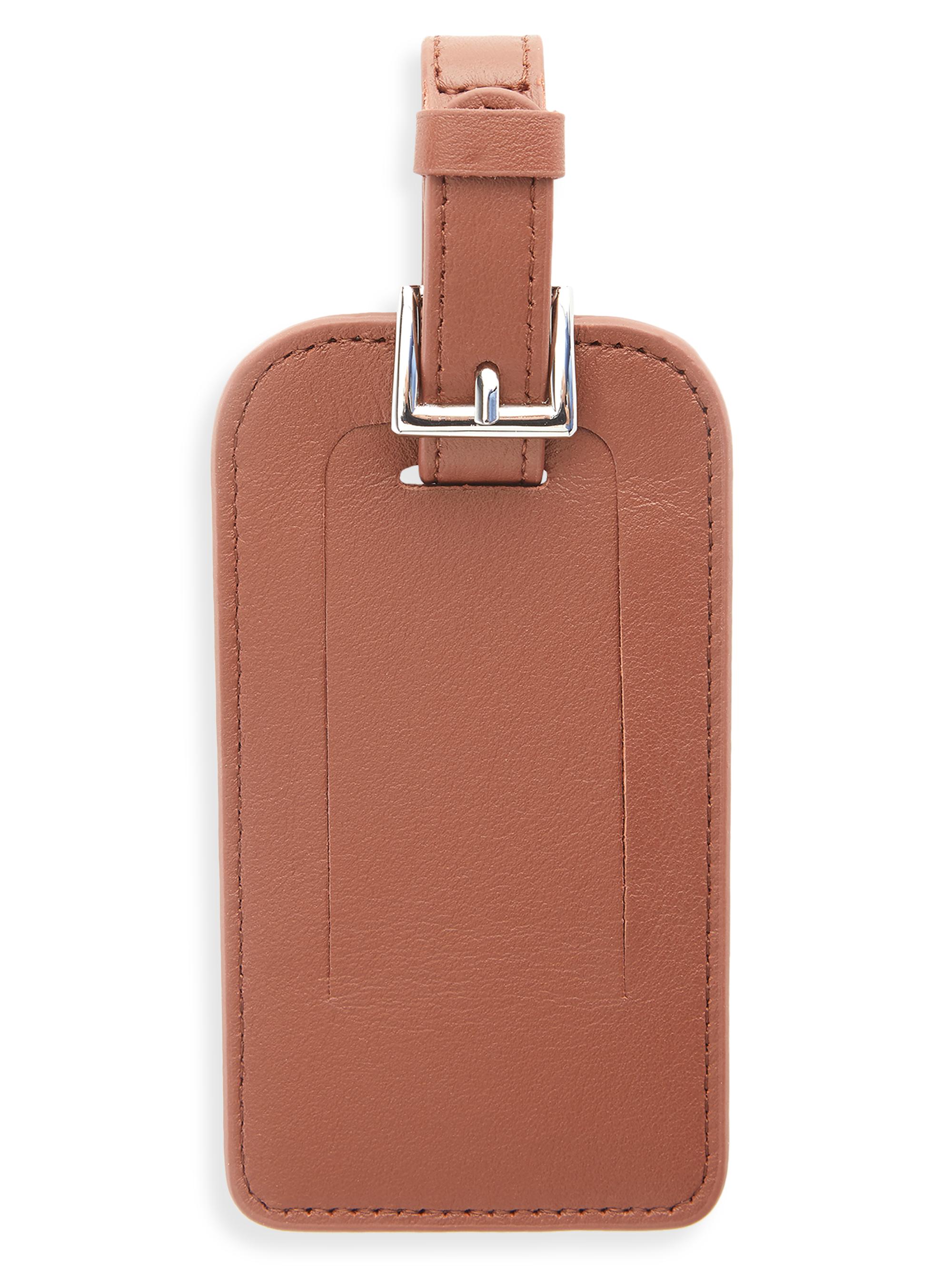 Royce New York Women's Leather Luggage Tag - Tan