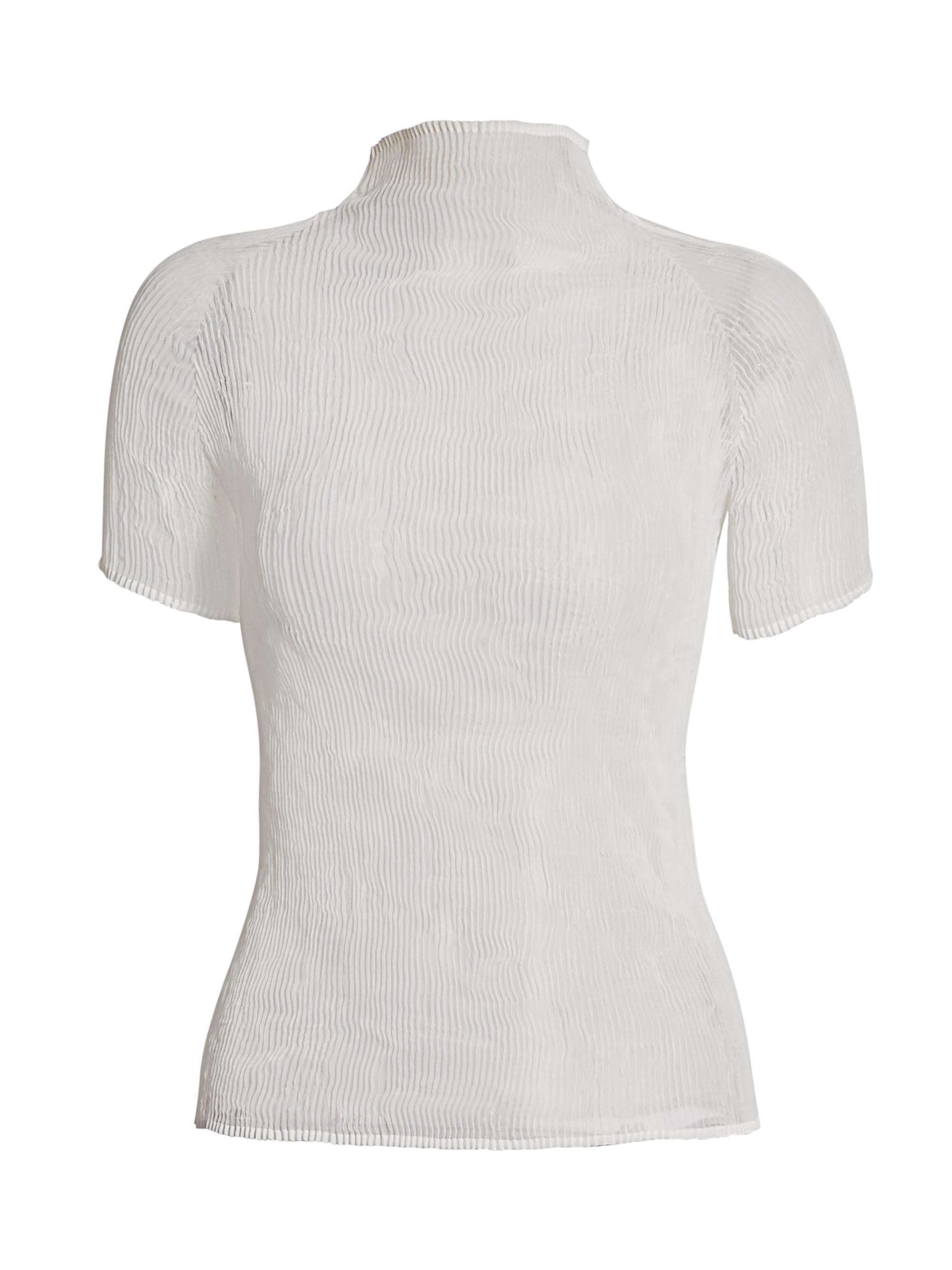 Issey Miyake Women's Chiffon Twist Back Top - White