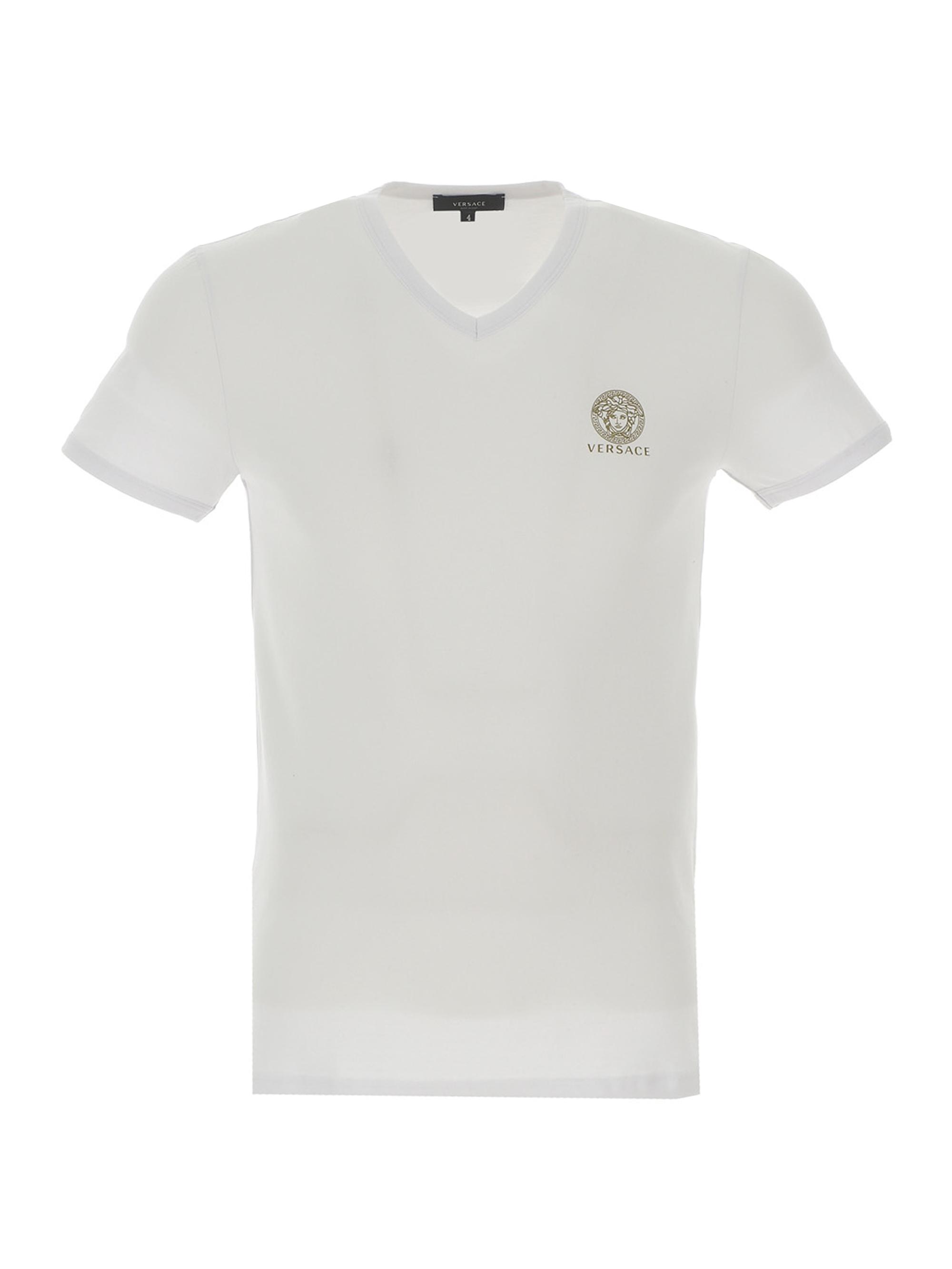 Versace Men's V-Neck Logo T-Shirt - Nero