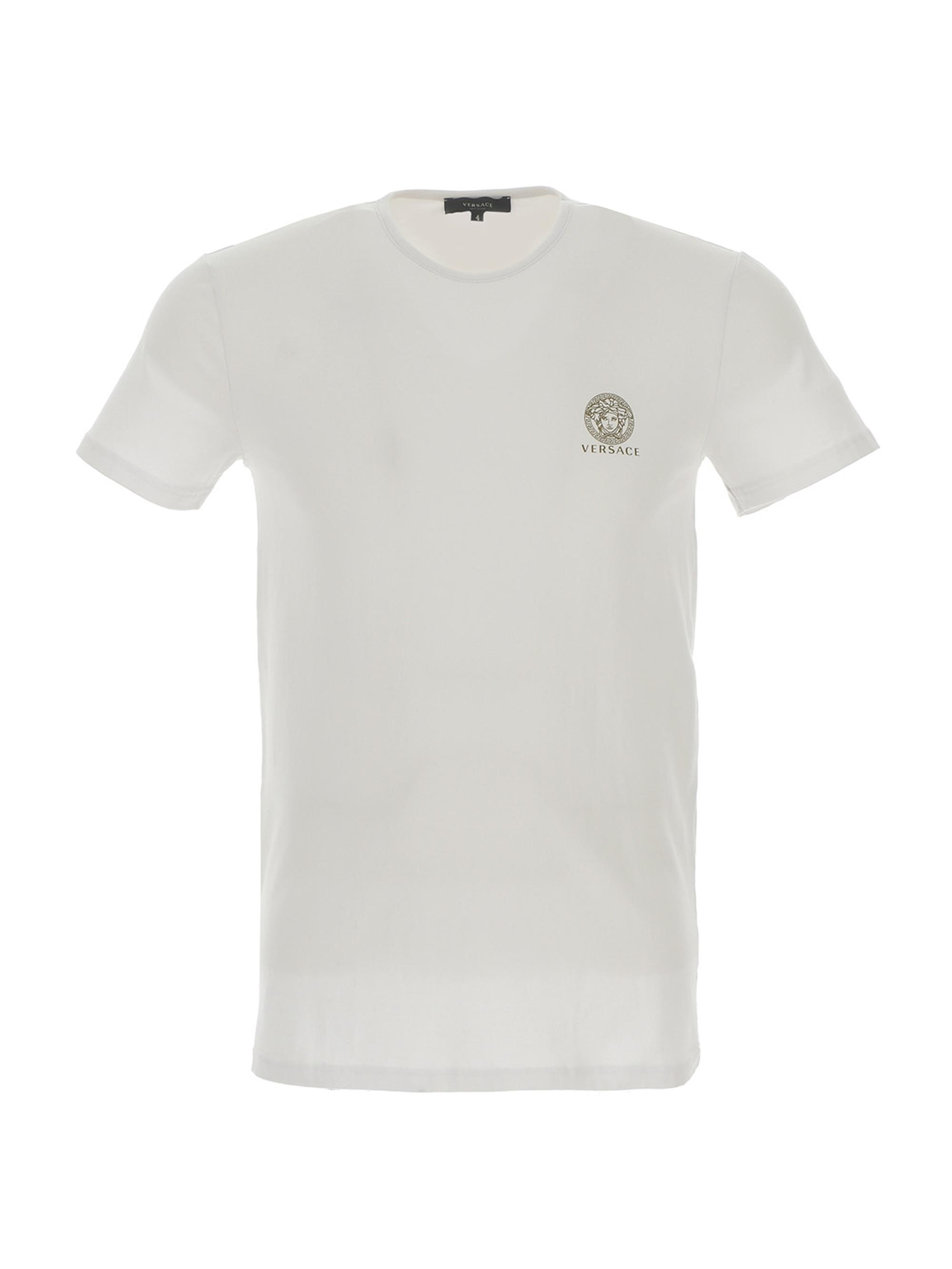 VERSACE ホワイト Tシャツ Printed Cotton-Jersey T-Shirt White | VERSACE US