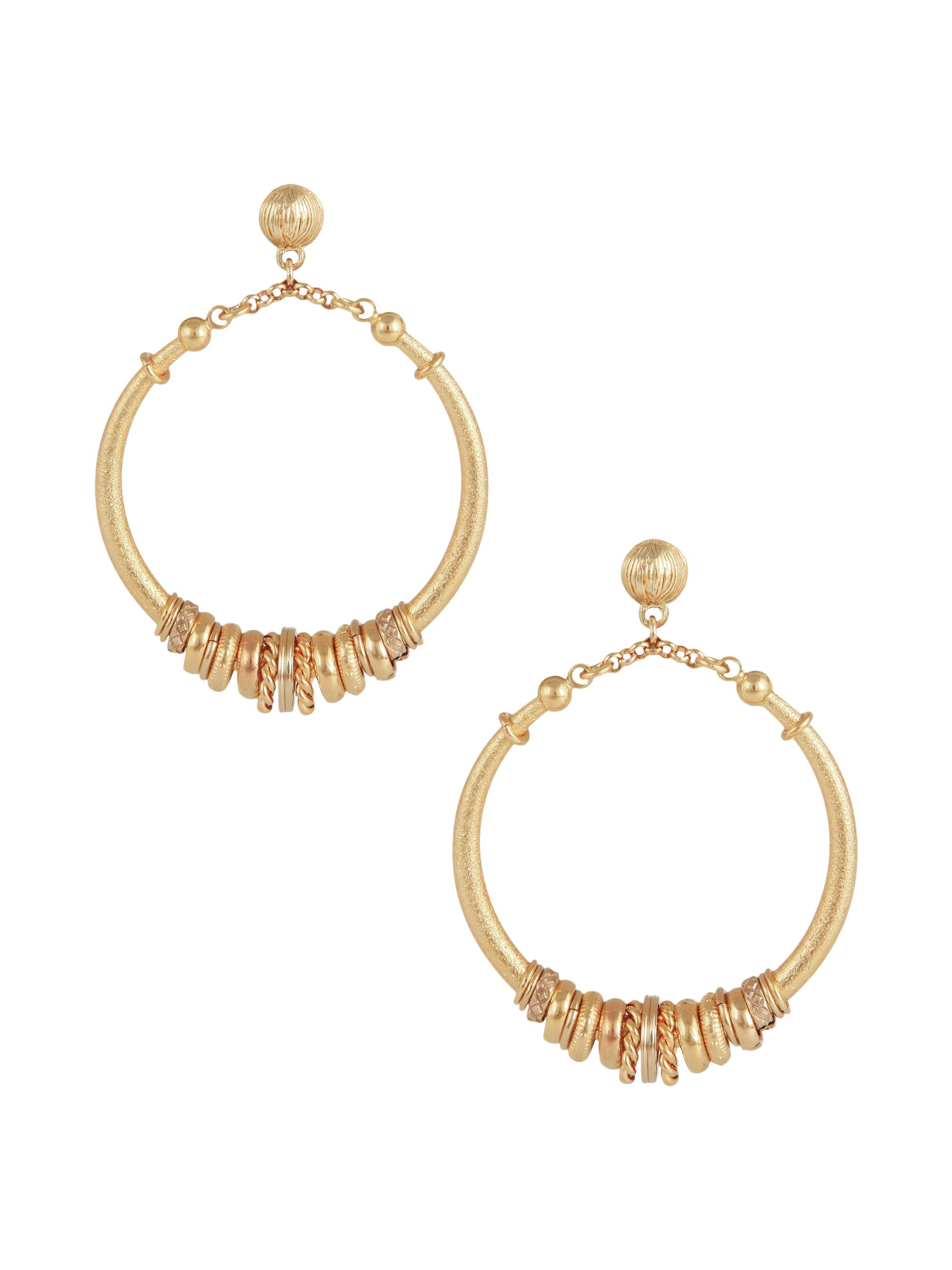 Gas Bijoux Women's Marzanzana 24K Goldplated Charm Hoop Earrings