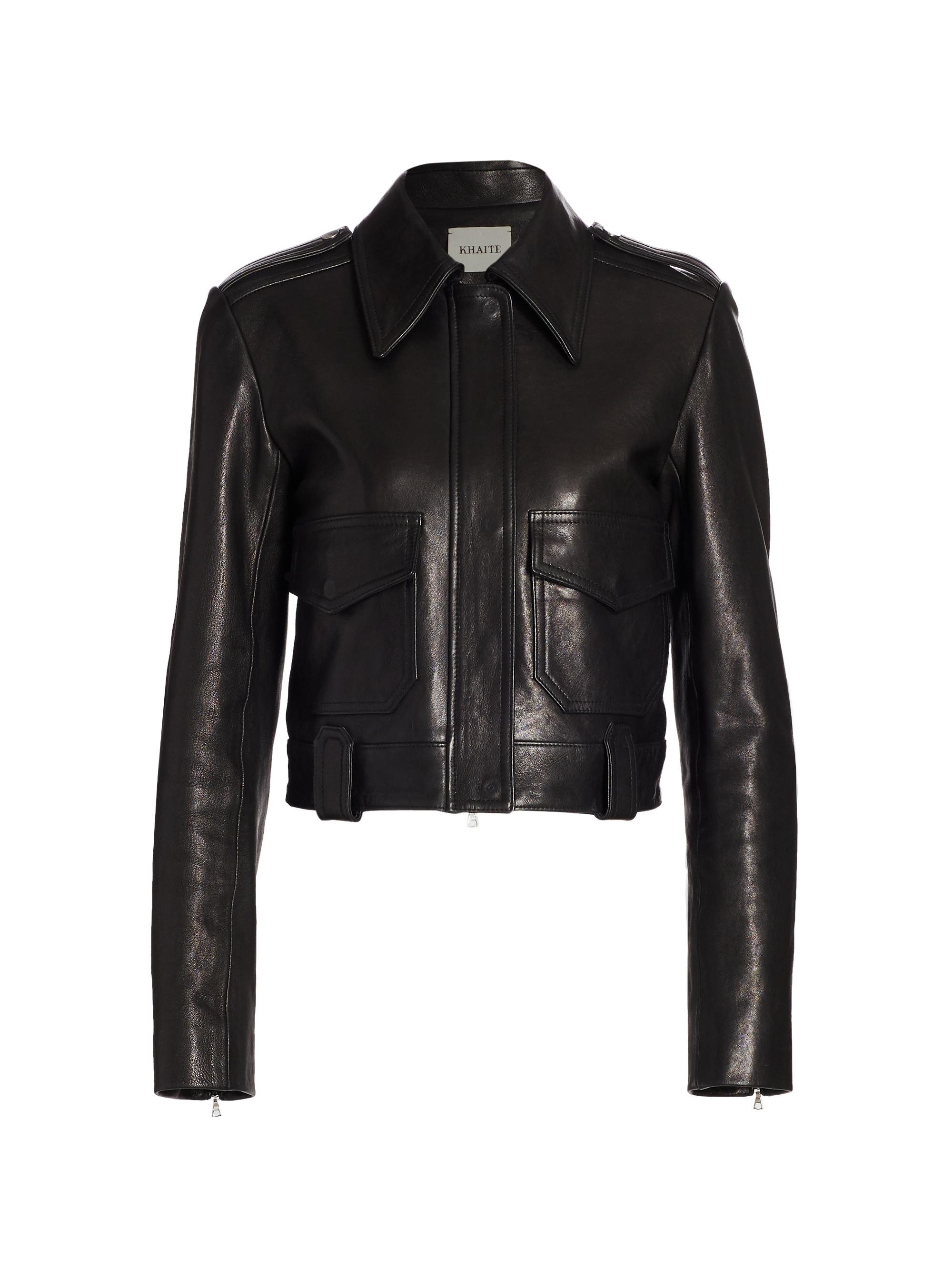 Khaite Women's Cordelia Moto Leather Jacket - Black