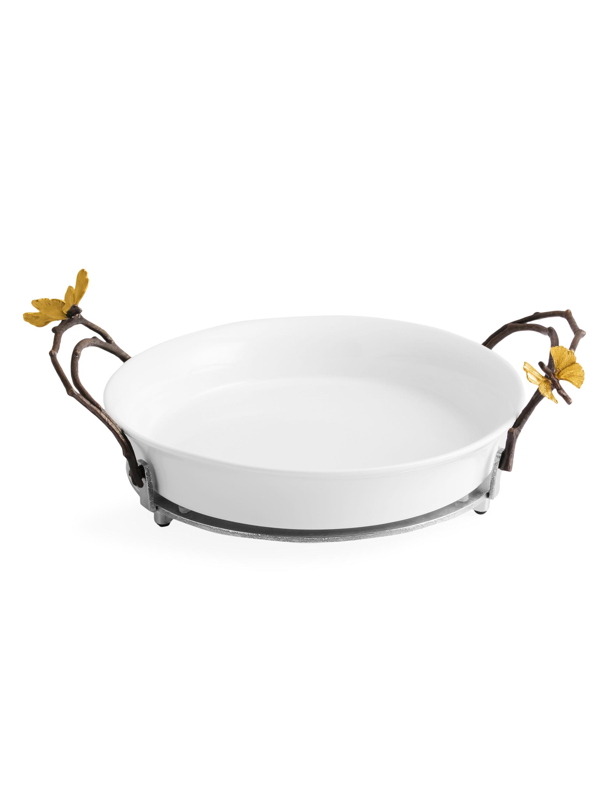 Michael Aram Butterfly Ginkgo Pie Dish & Stand