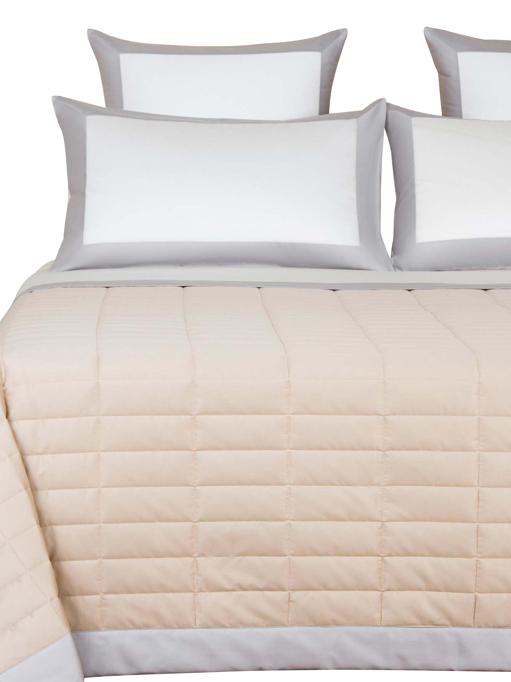 Frette Rectangular 300 Thread Count Cotton Sateen Quilt - Savage Beige King