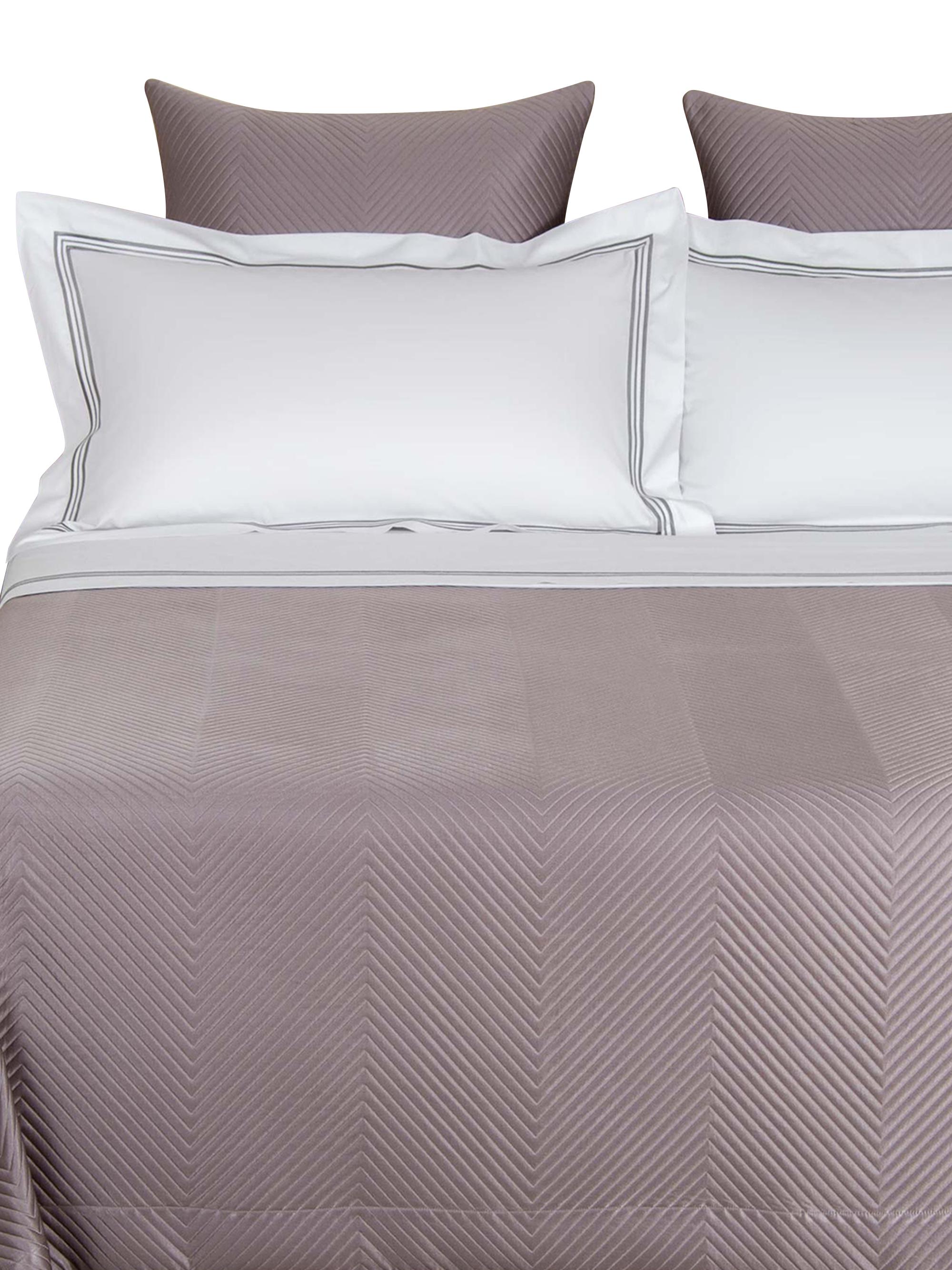 Frette Lux Herringbone King Coverlet - Slate Grey King