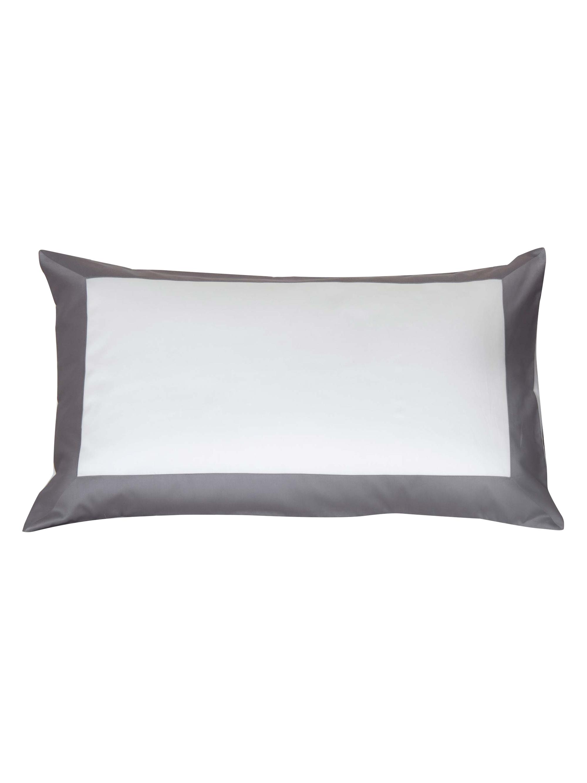 Frette Bold Border Stripe Sham - Milk Slate King