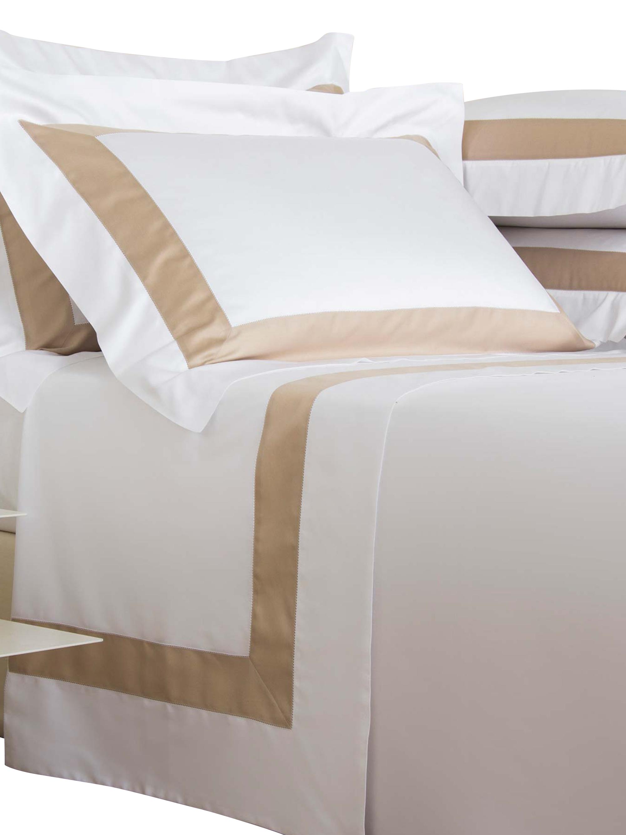 Frette Bicolore 4-Piece Sheet Set - Whitepowder Queen