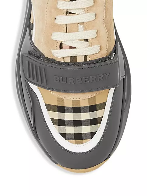 BURBERRY Sneakers Men, Vintage Check sneakers Beige