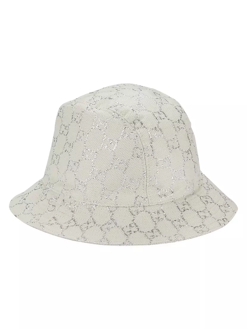 GG Canvas Bucket Hat in White - Gucci