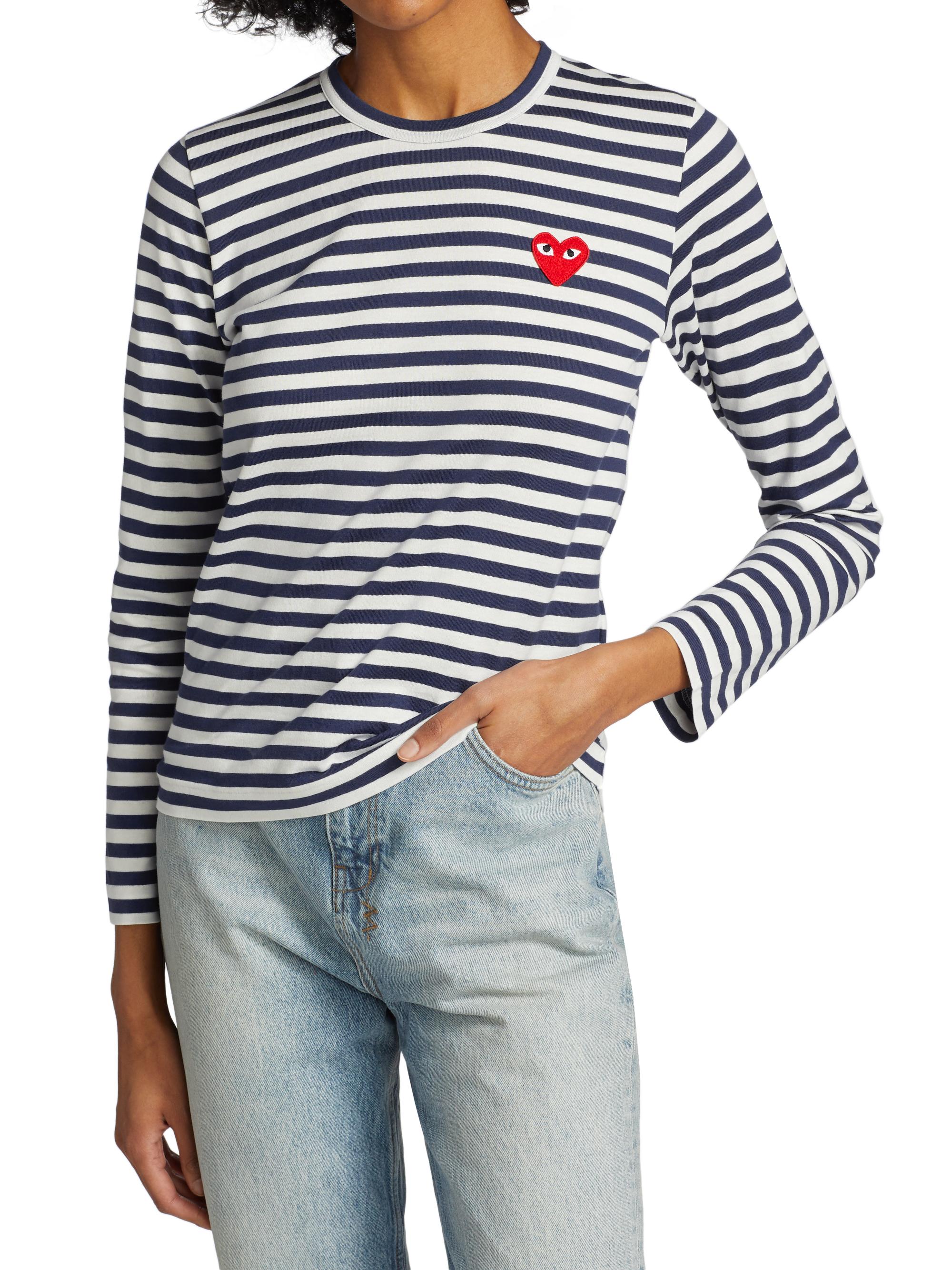 Comme des Garçons PLAY Long-Sleeve Striped T-Shirt | Saks Fifth Avenue