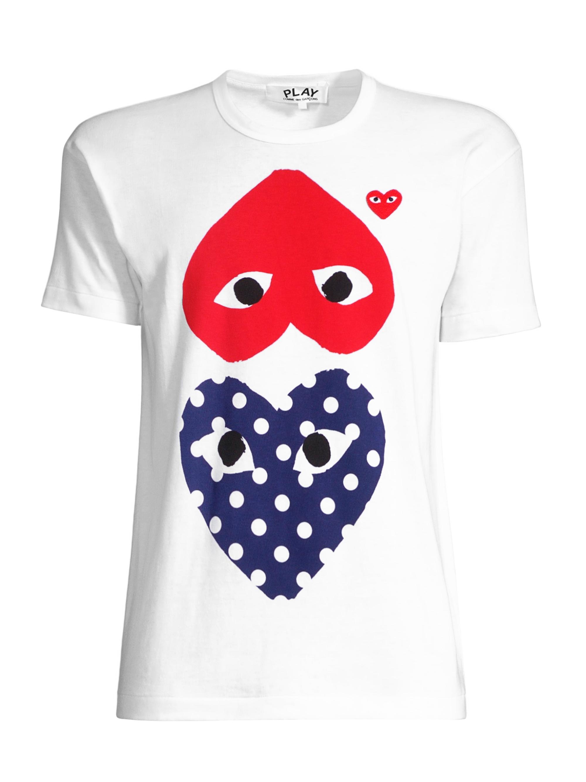 Comme des Garçons PLAY Women's Polka Dot Heart T-Shirt - White