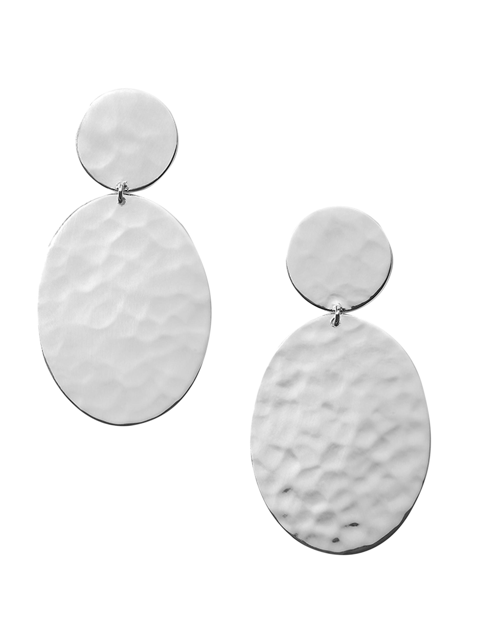 Ippolita Women's Classico Hammered Sterling Silver Oval Snowman Earrings
