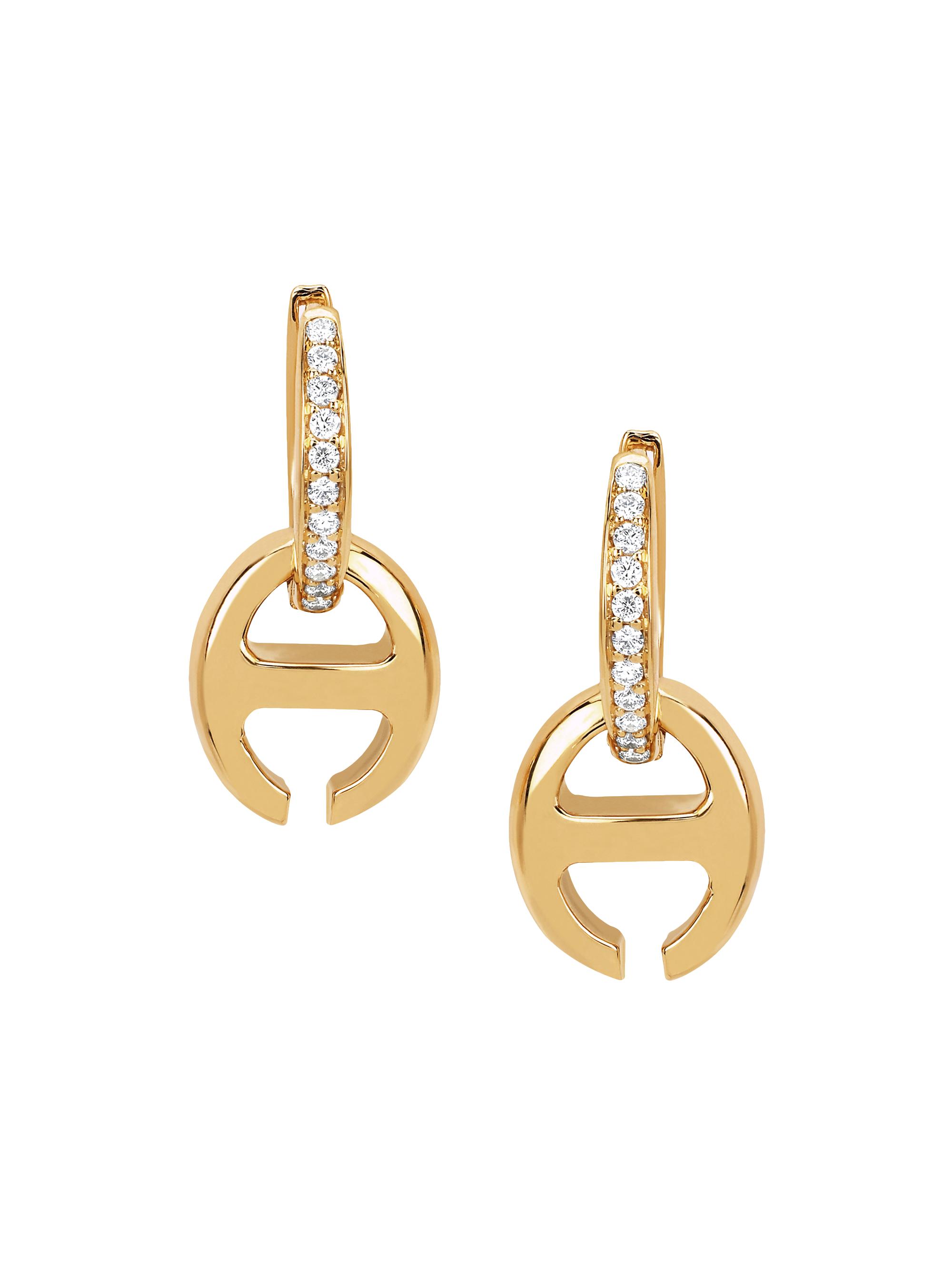 Hoorsenbuhs Women's Klaasp 18K Yellow Gold & 0.06 TCW Diamond Open-Link Huggie Earrings - Yellow Gold