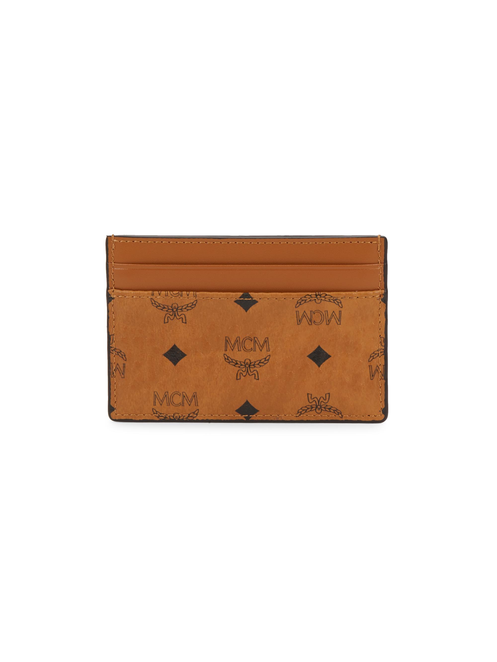MCM Men's Visetos Original Card Case - Cognac