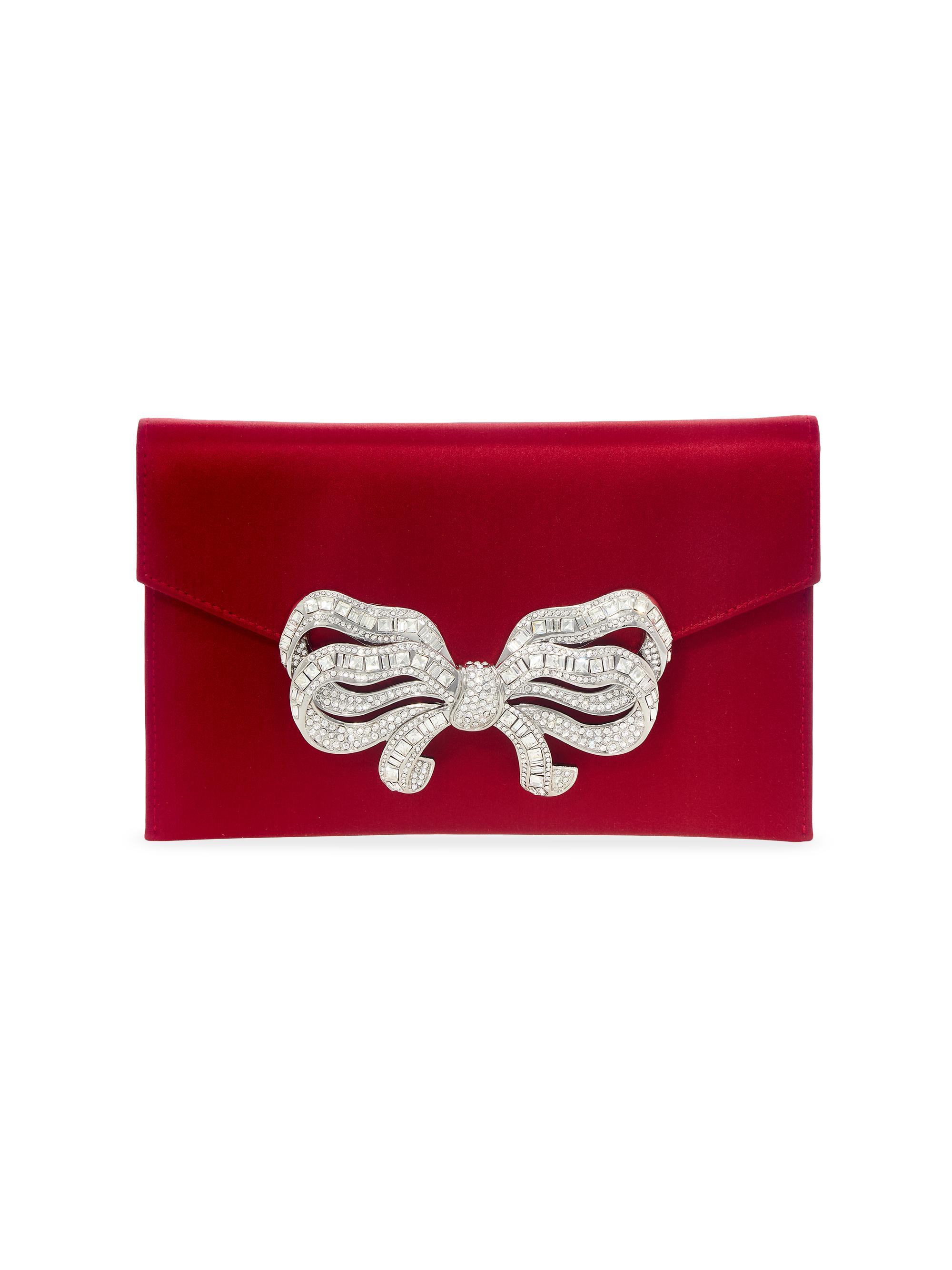 Judith Leiber Couture Women's Bow Crystal & Satin Envelope Clutch - Silver Crimson