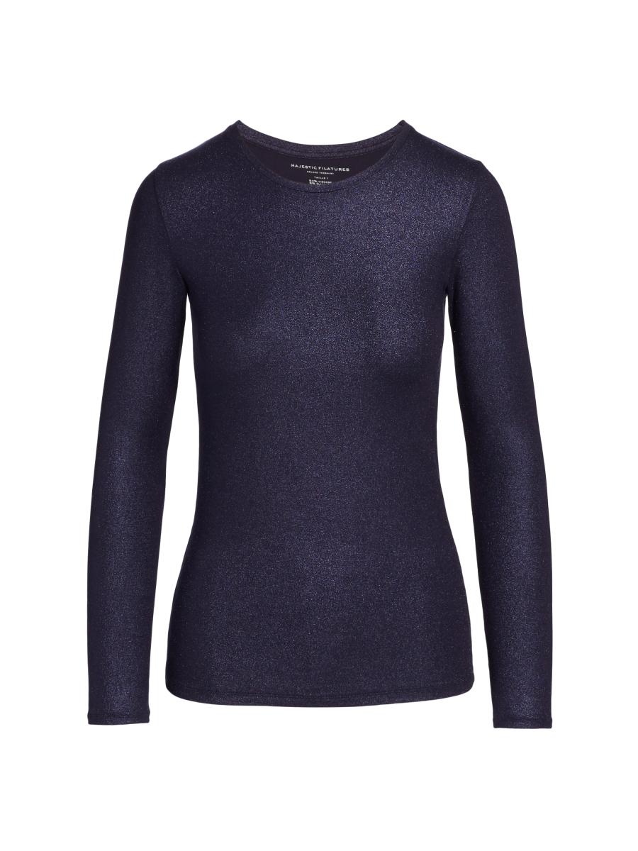 Majestic Filatures Metallic Long-Sleeve Top | Saks Fifth Avenue